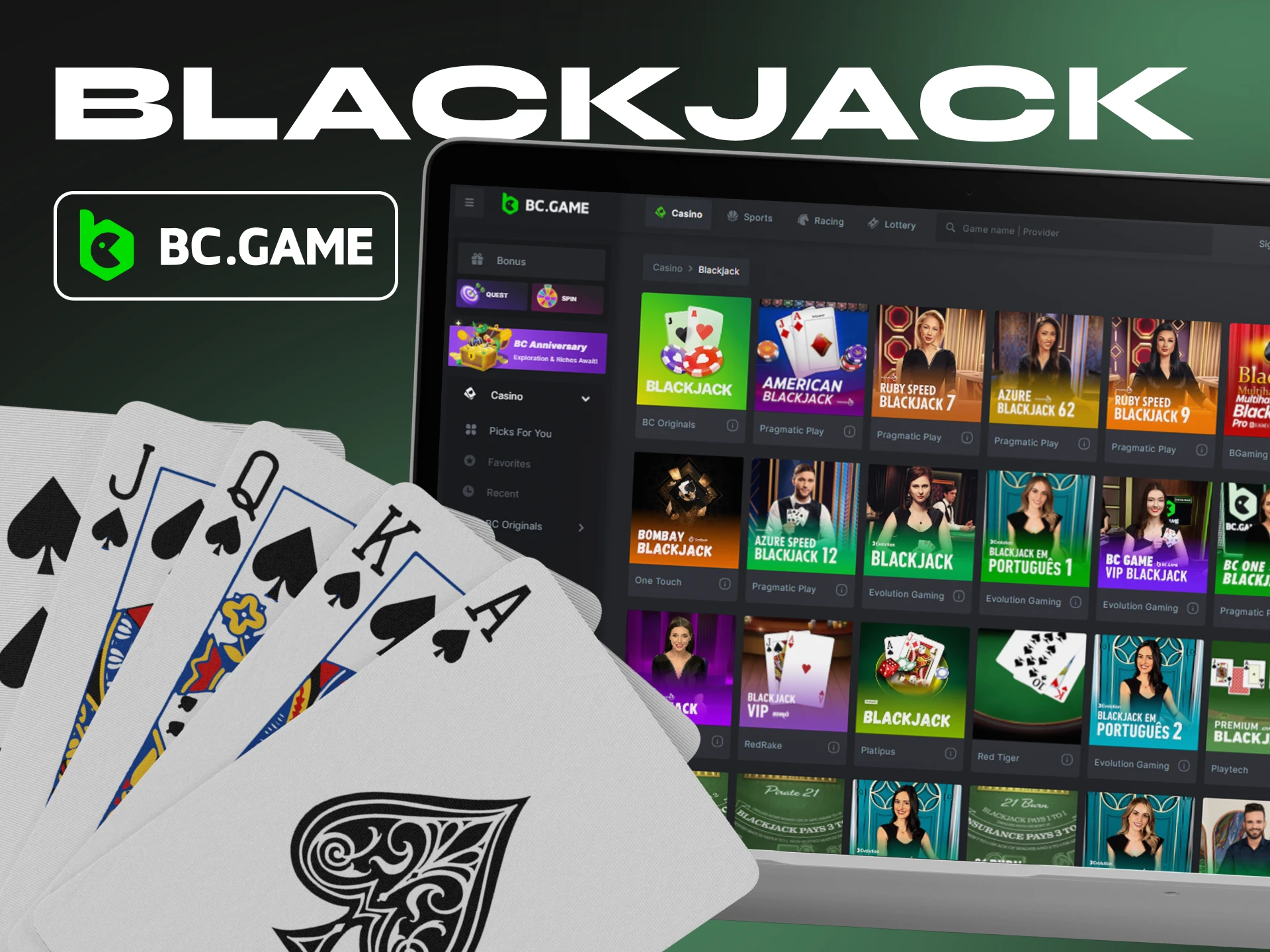 Try one of the popular Blackjack card games on BC.Game.