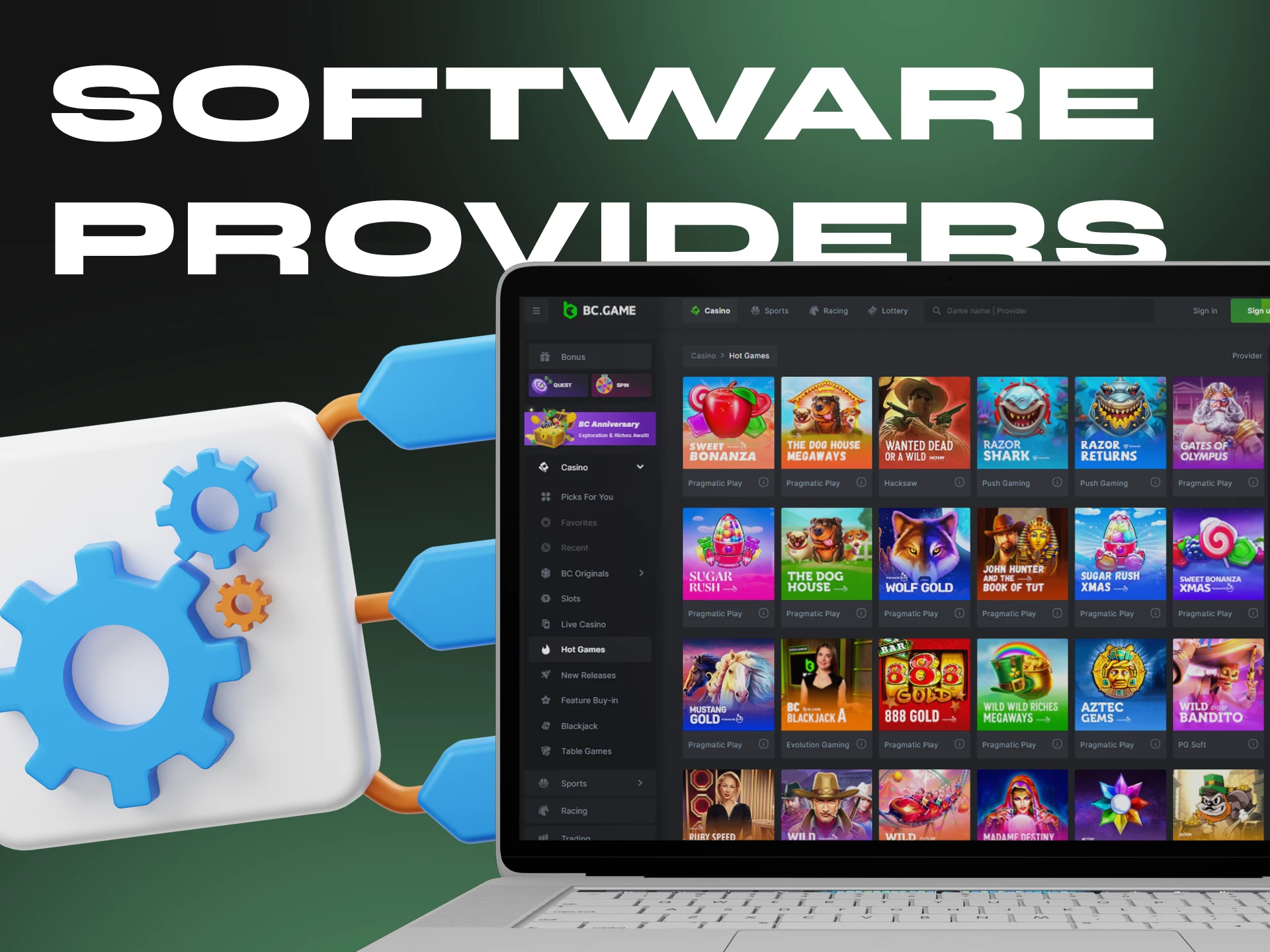 BC.Game cooperates with world-renowned software providers.