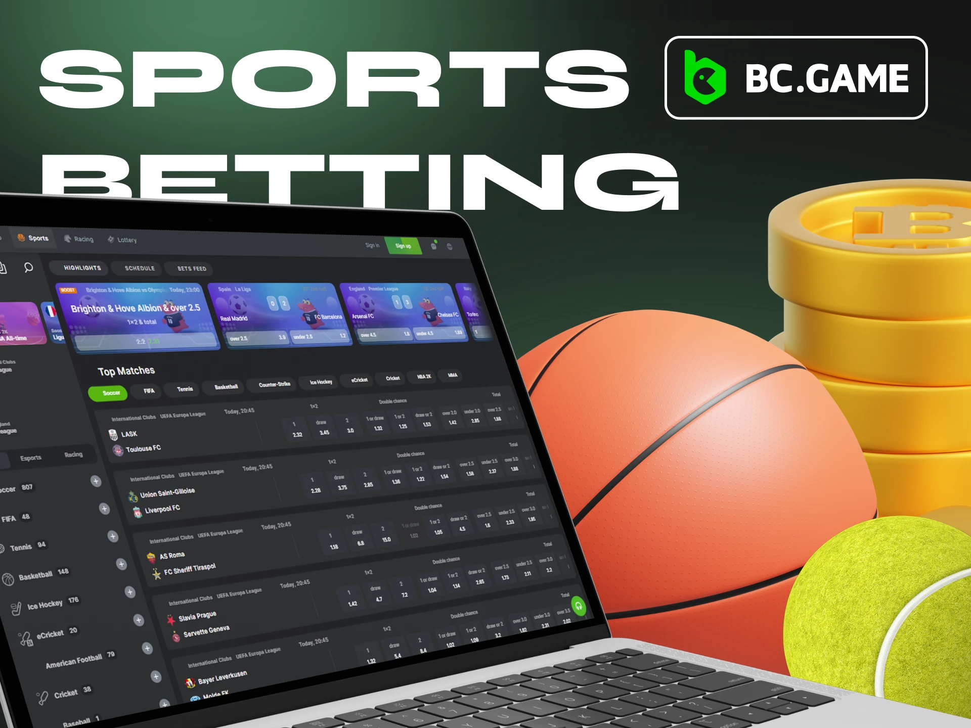 Place bets on sports events at BC.Game.