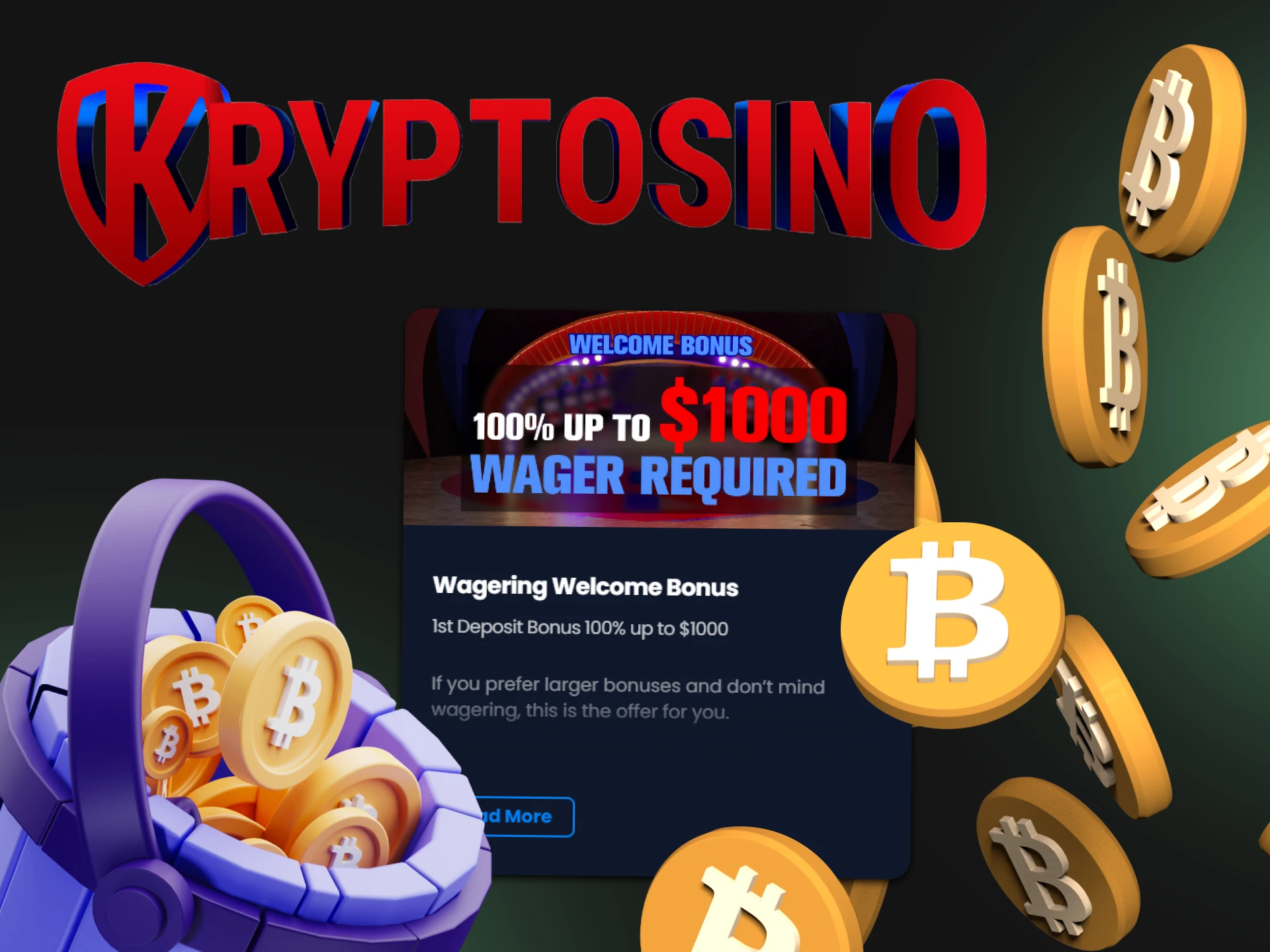 Kryptosino offers a nice bonus system that will appeal to all newcomers.