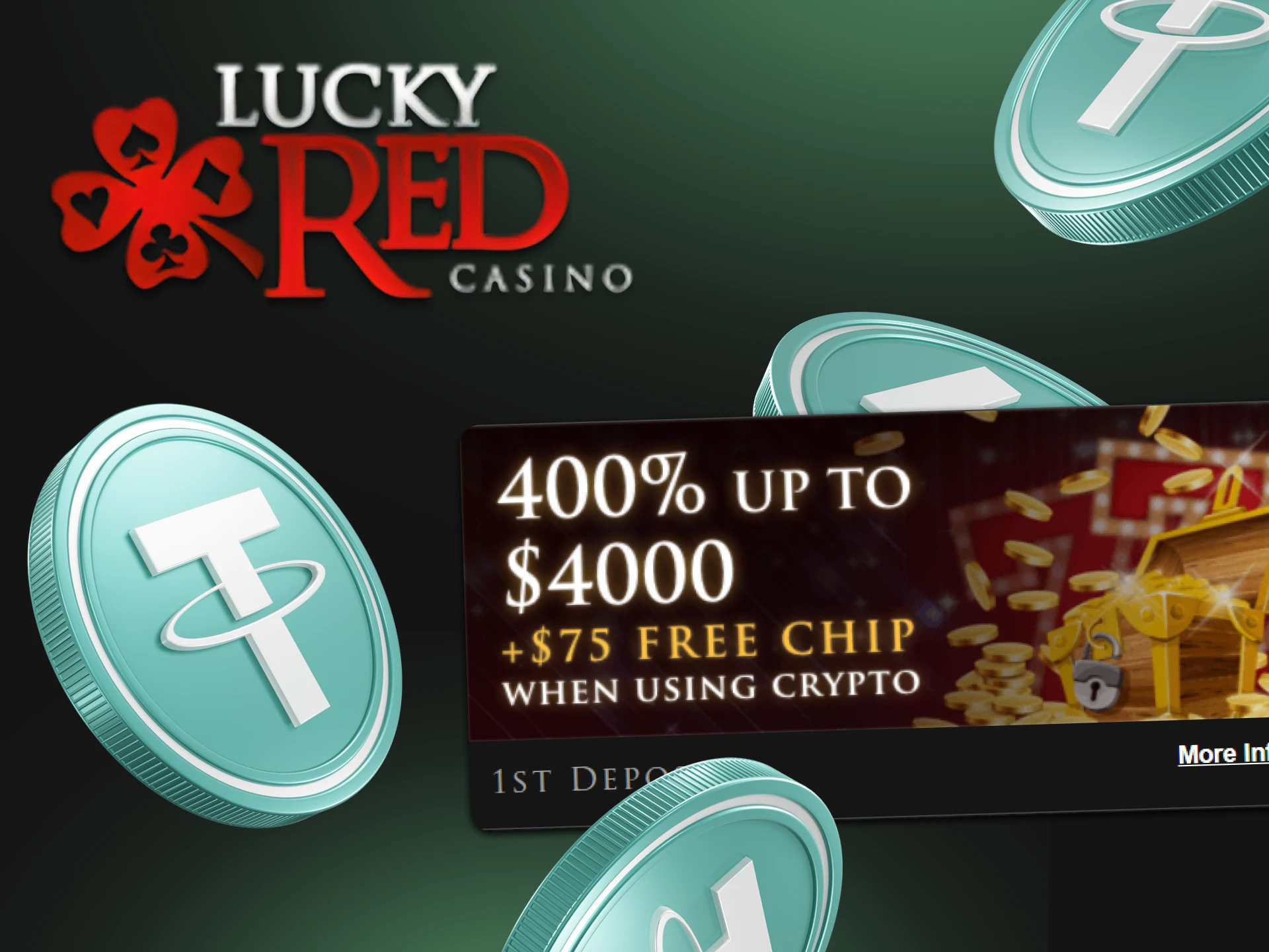 The premium crypto casino LuckyRed has a lot of nice bonuses.