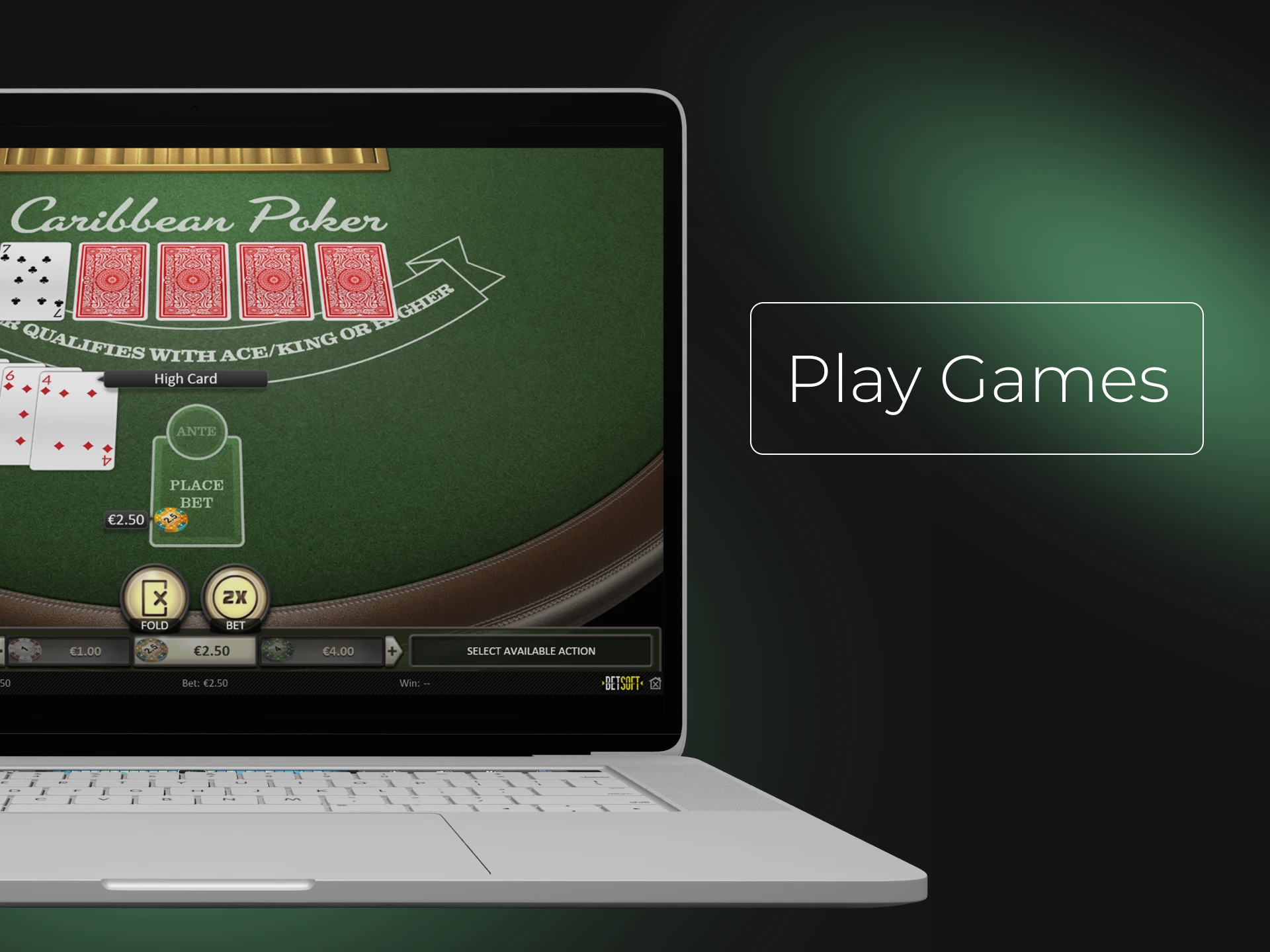 Choose your favourite casino game and start playing.