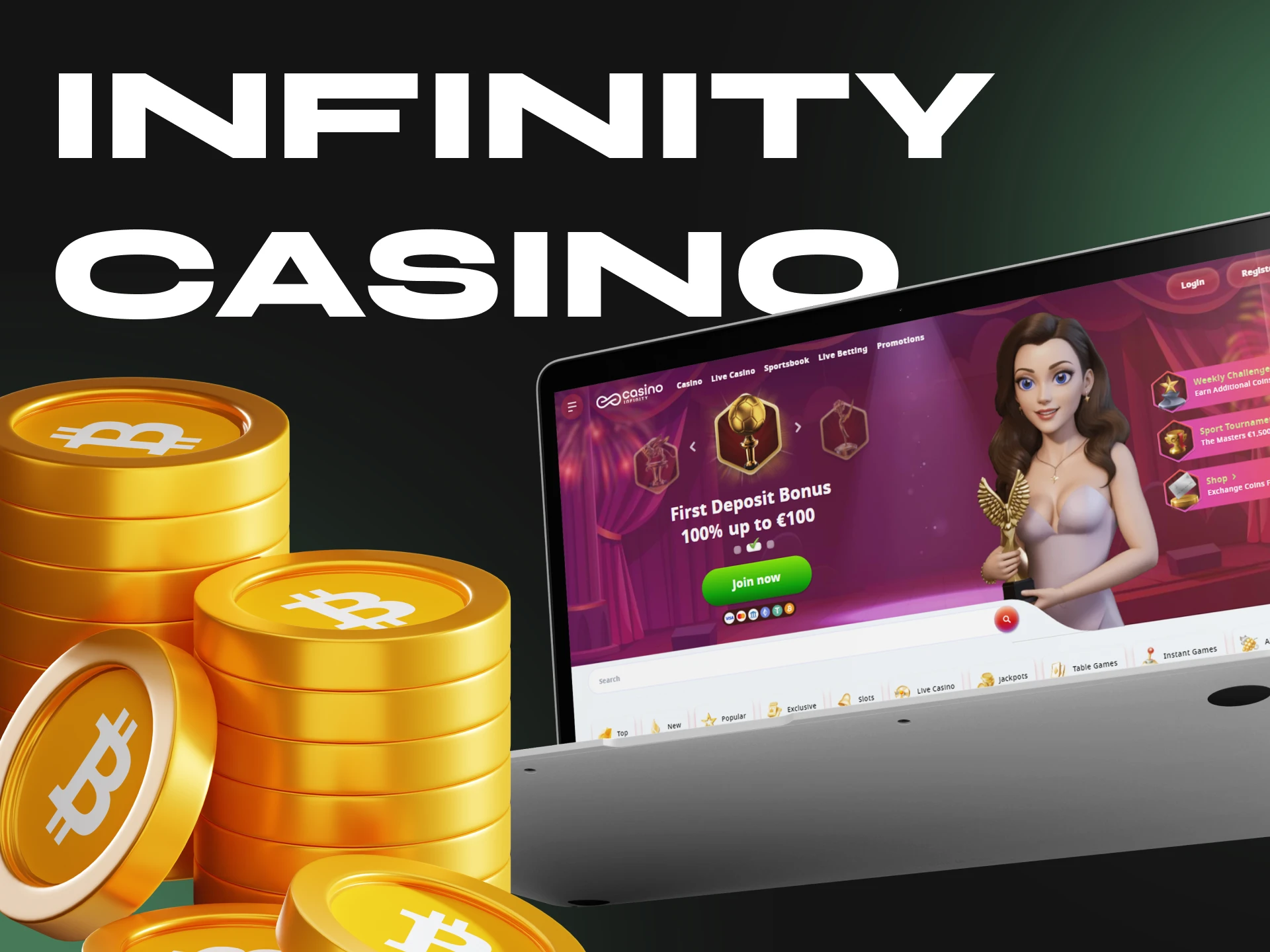 Infinity Casino has a varied selection of games and is considered one of the best.