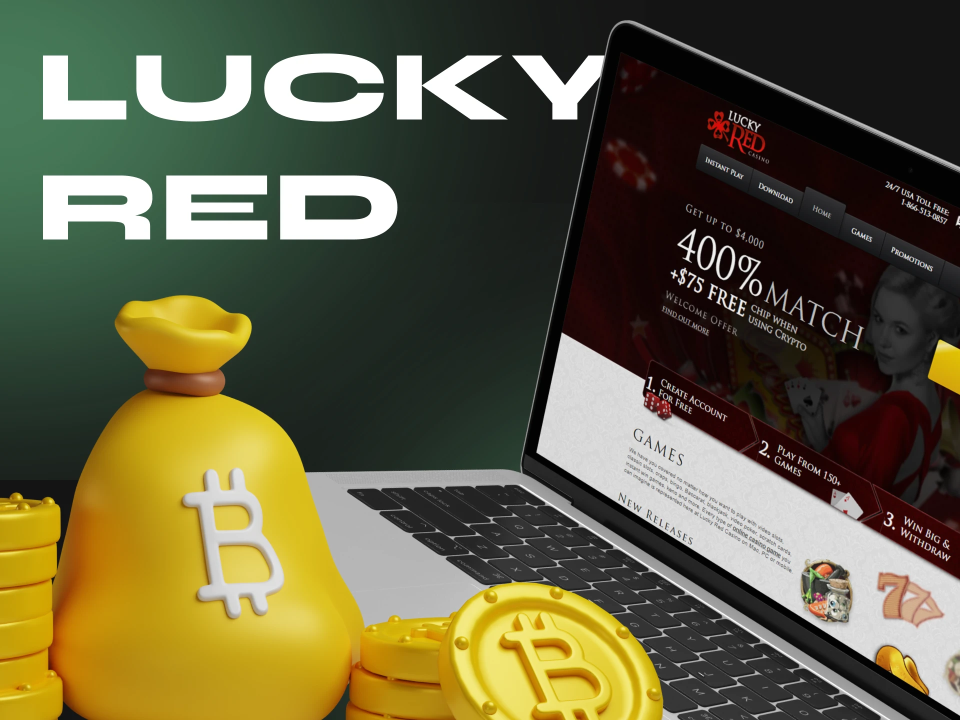 If you like to play casino games using Bitcoin, try LuckyRed.
