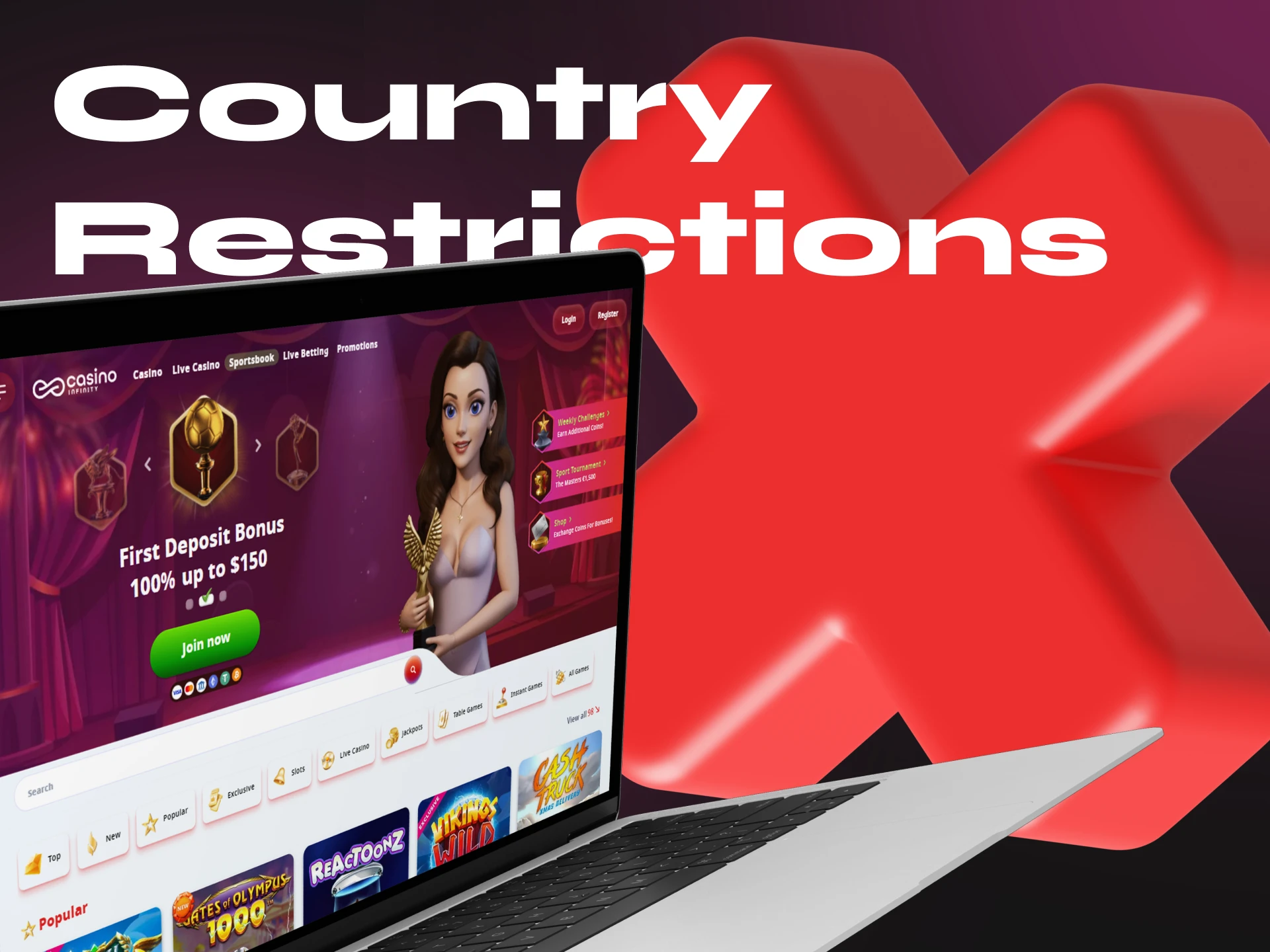 Find out which countries have restrictions on Casino Infinity.