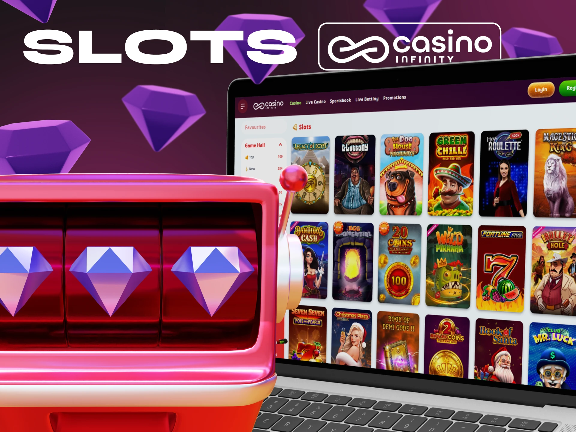 Play exciting slots games at Casino Infinity.