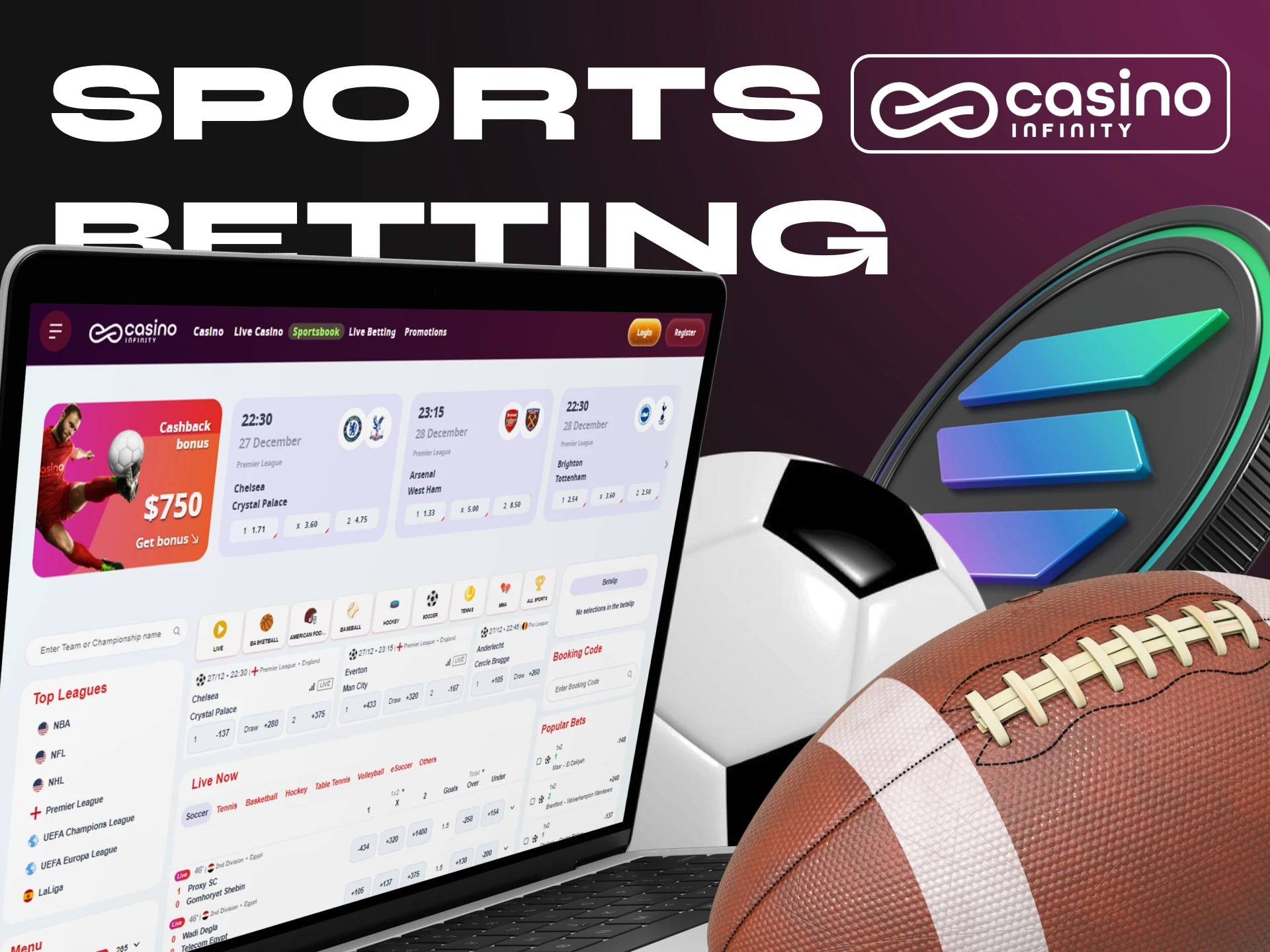 Bet on sports at Casino Infinity.
