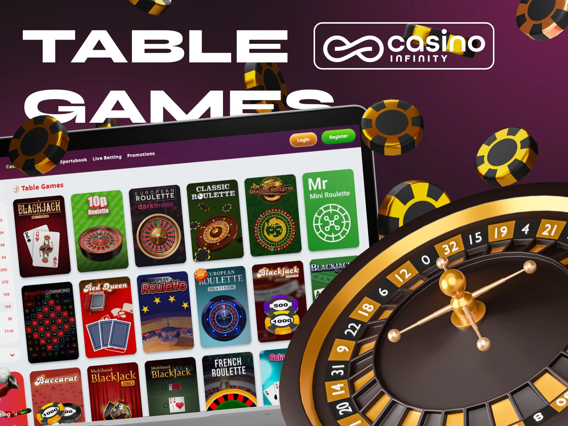Casino Infinity has a large table games section.