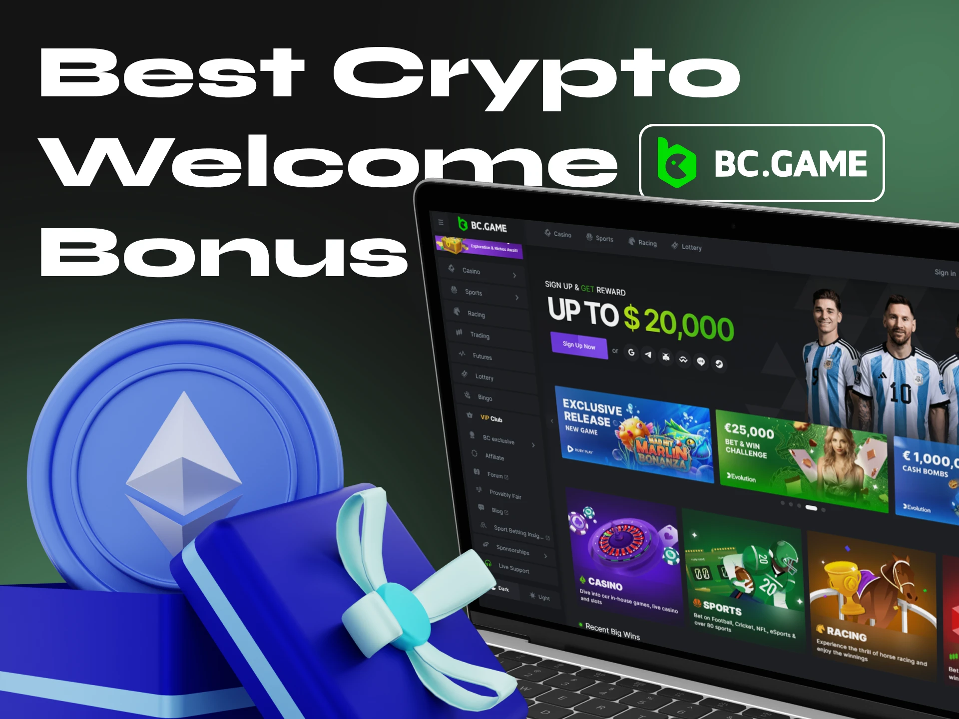 Crypto casino BC.Game offers its newcomers a lucrative welcome bonus for sports betting.