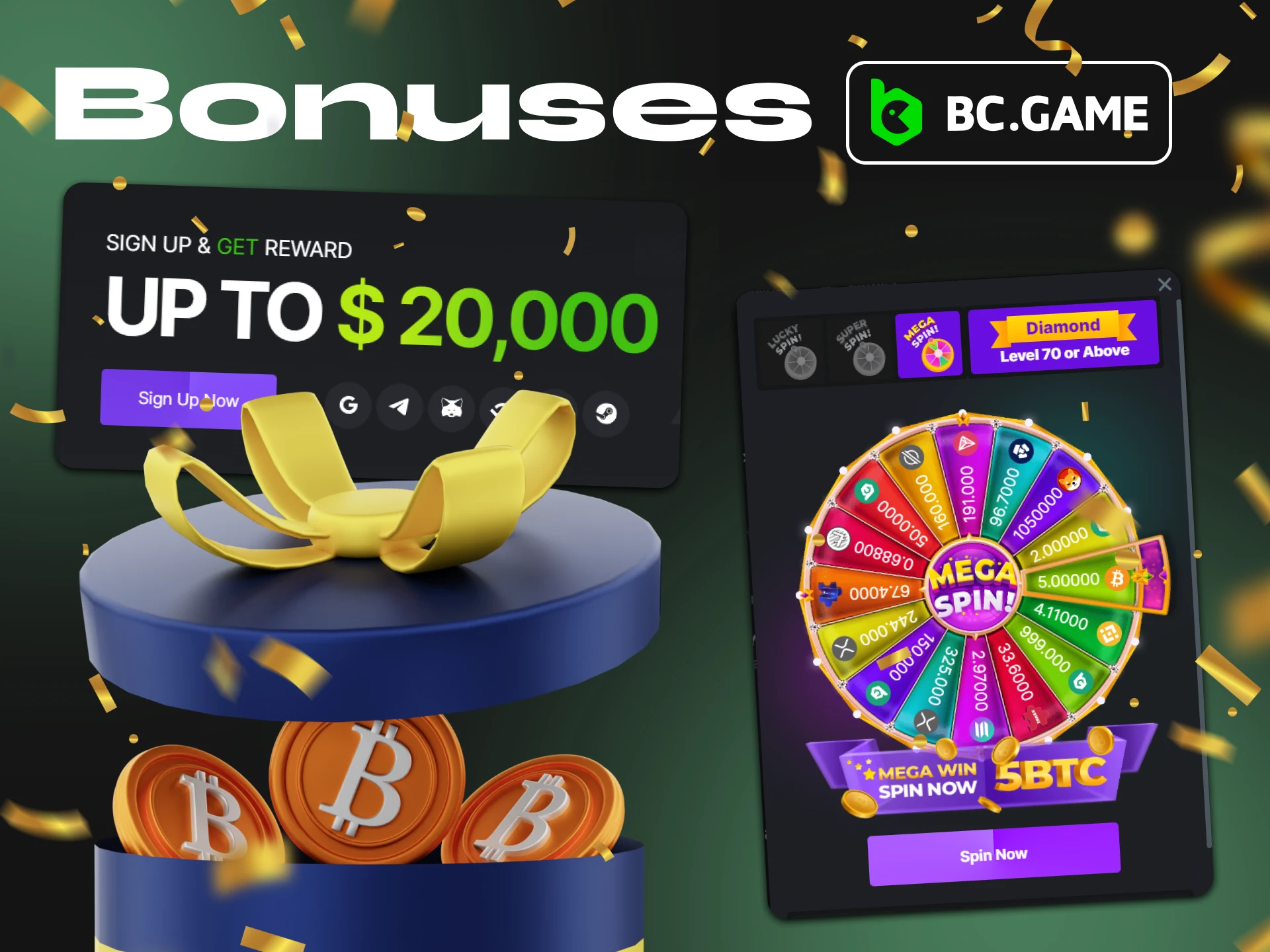 BC.game crypto casino offers a wide variety of bonuses to suit every taste.