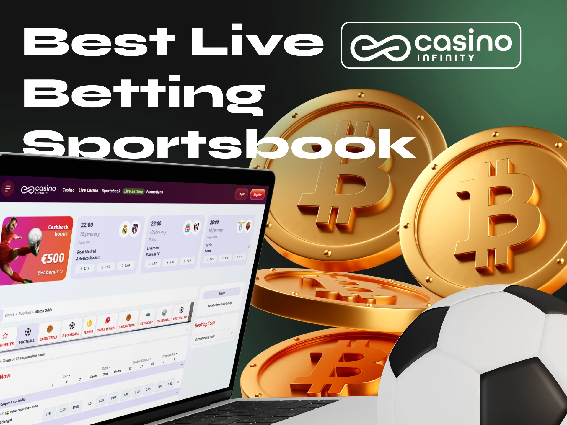 Place your bets in the live casino section of Casino Infinity.