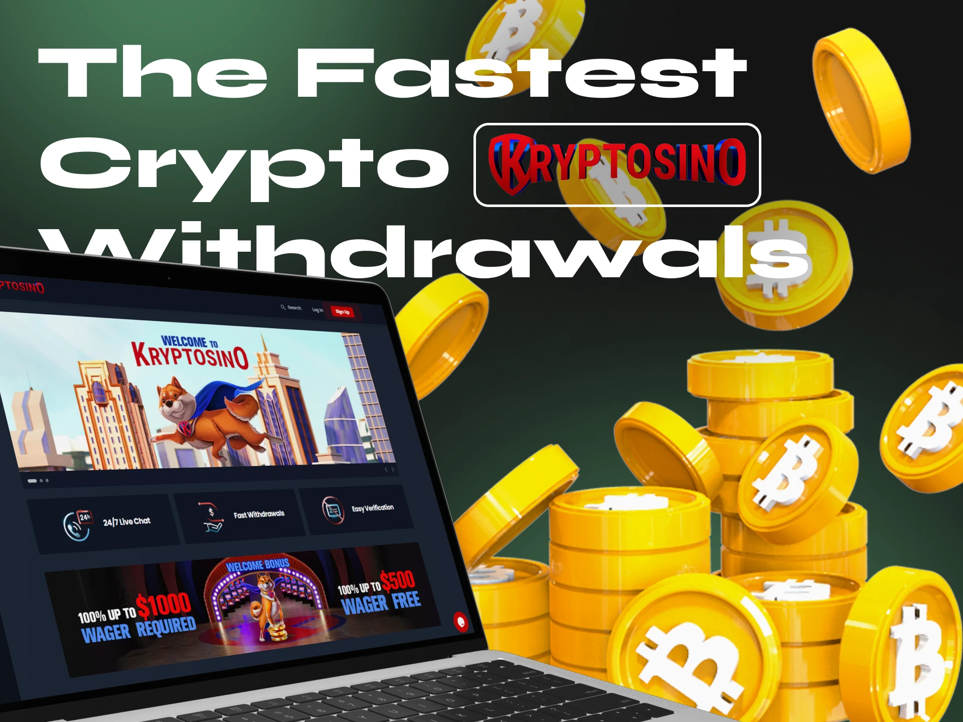 Withdraw your funds in seconds at Kryptosino crypto casino.