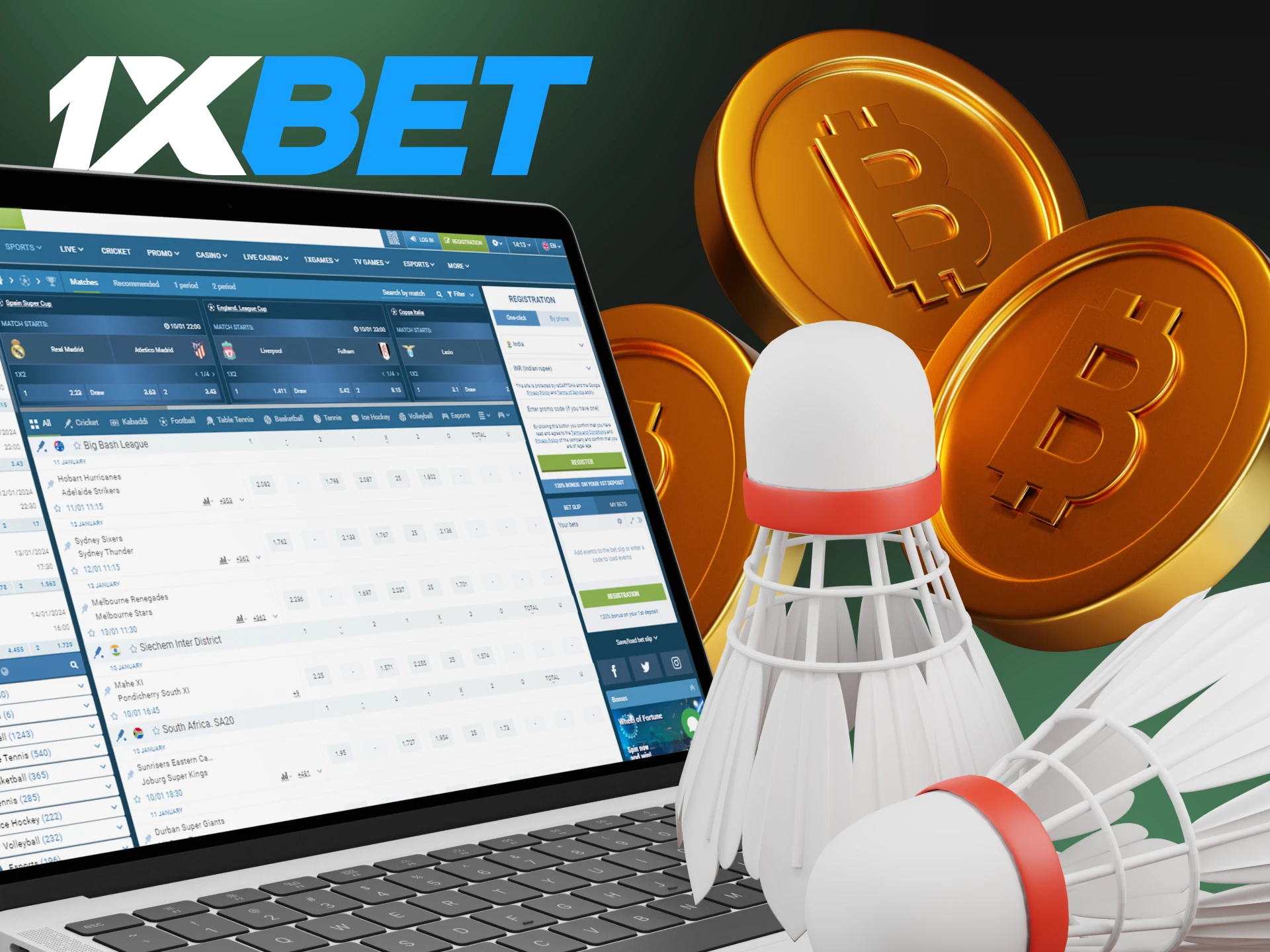 1xBet is a reliable site for sports betting using cryptocurrency.