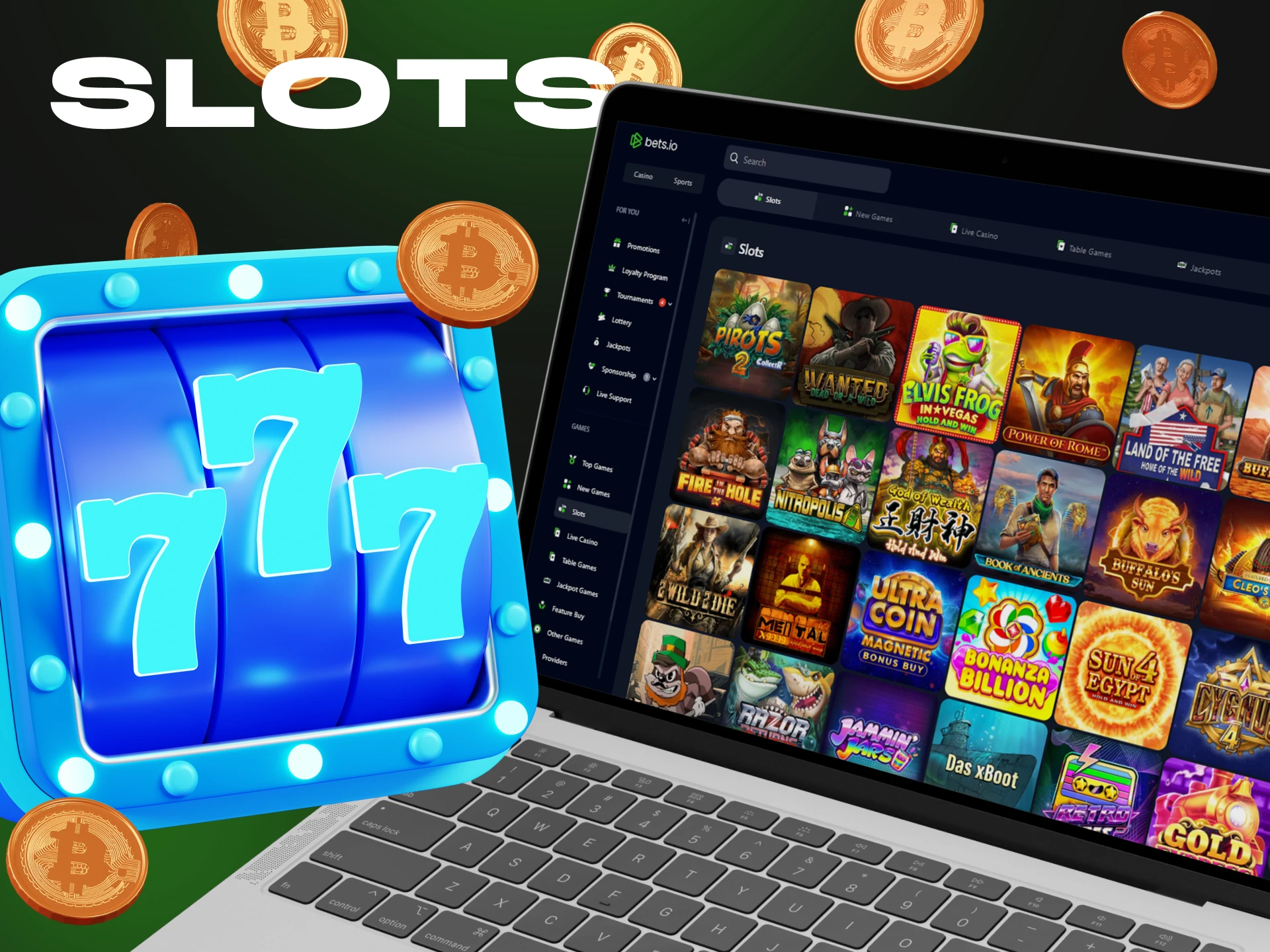 Play exciting slot games at Bets.io Casino.