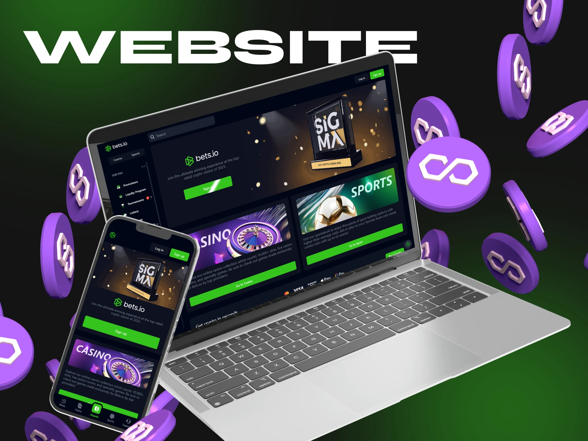 Bets.io Casino has desktop and mobile versions of its website.