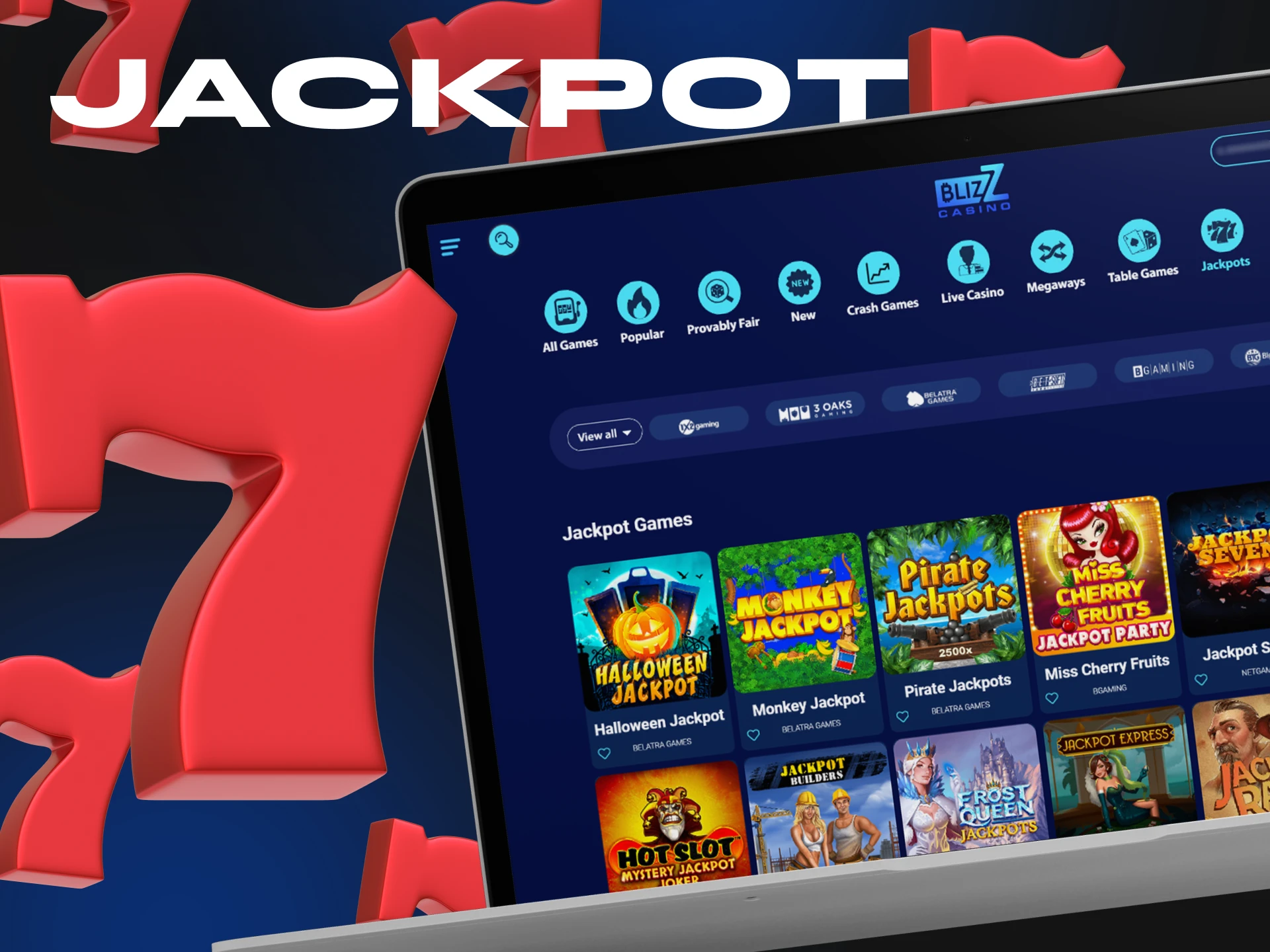 Try your luck in the jackpot games at Blizz Casino.