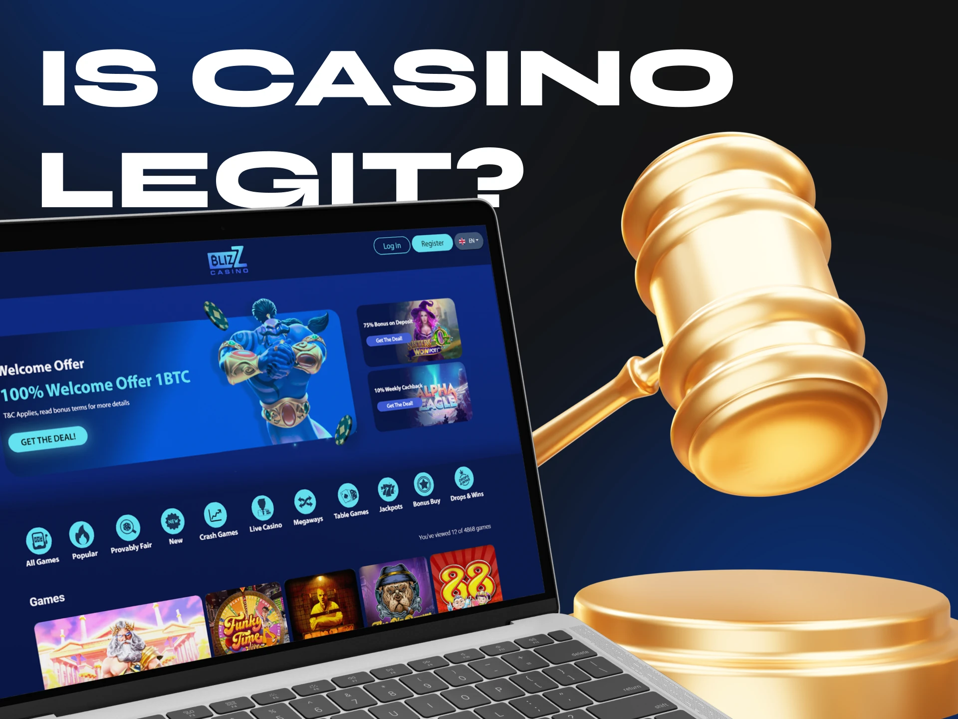 Don't worry about the legality of Blizz Casino, this casino is completely legal.