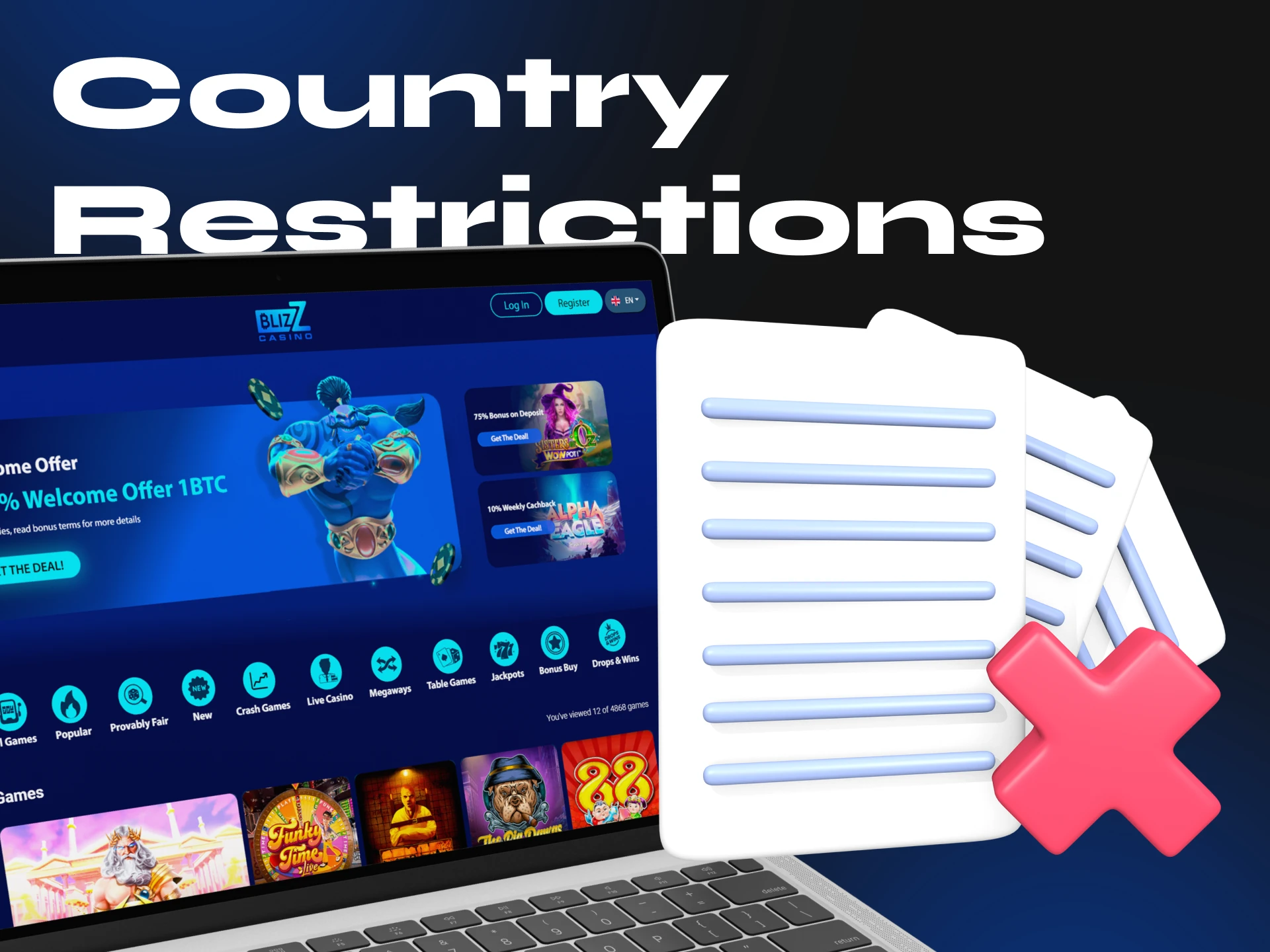 Here are the countries where Blizz Casino is prohibited.