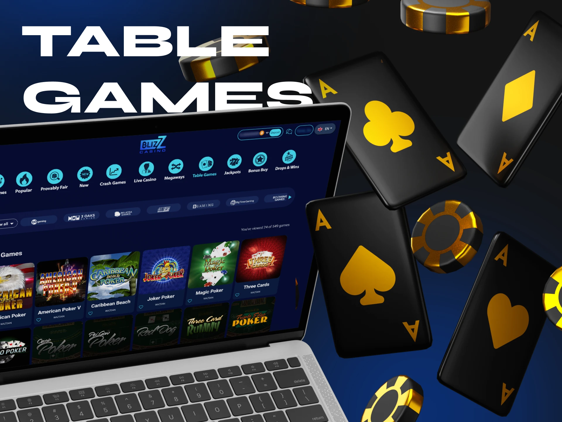 If you like table games, try Blizz Casino.