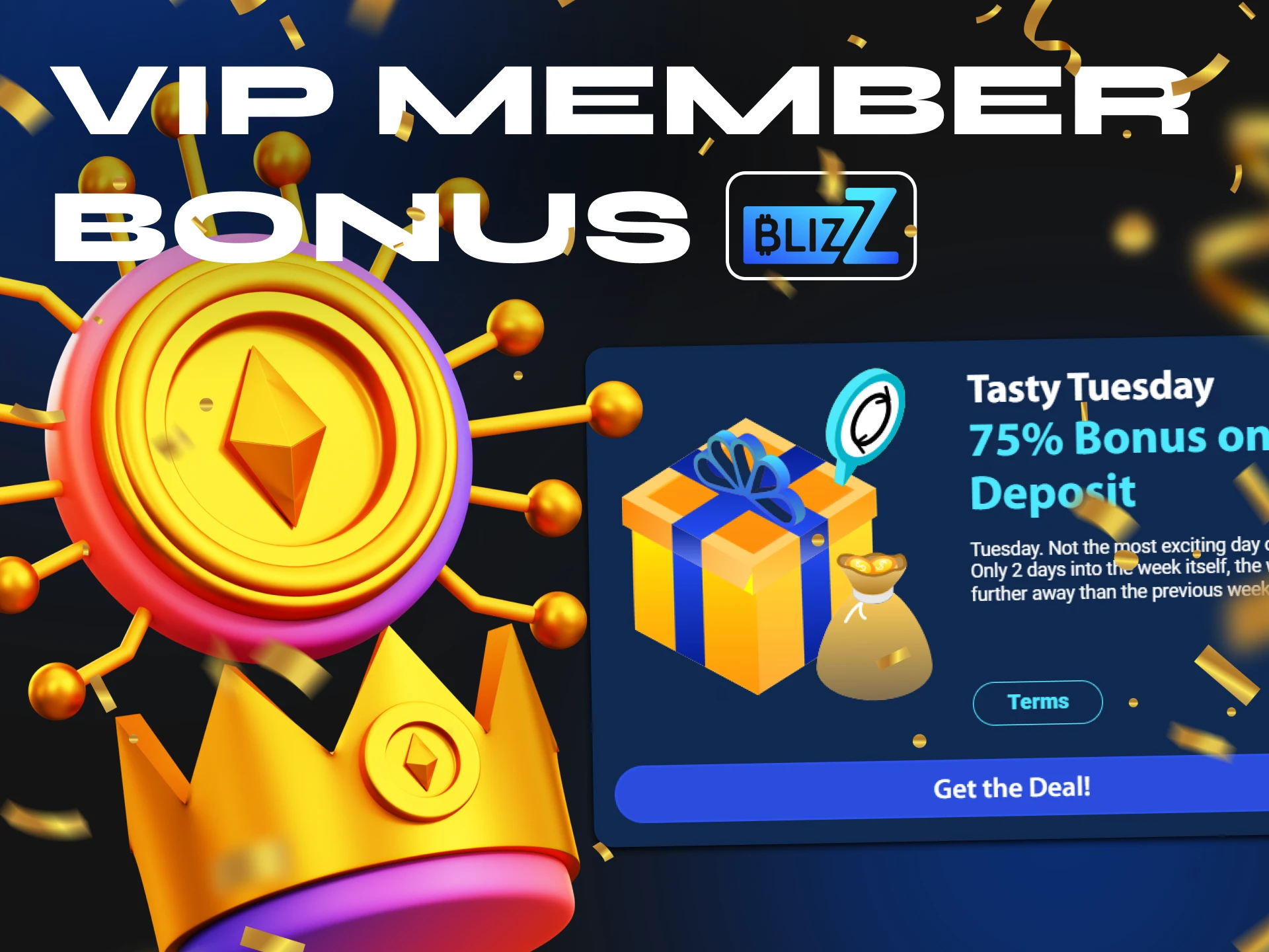 Get your bonus after your deposit on Tuesday at Blizz Casino.
