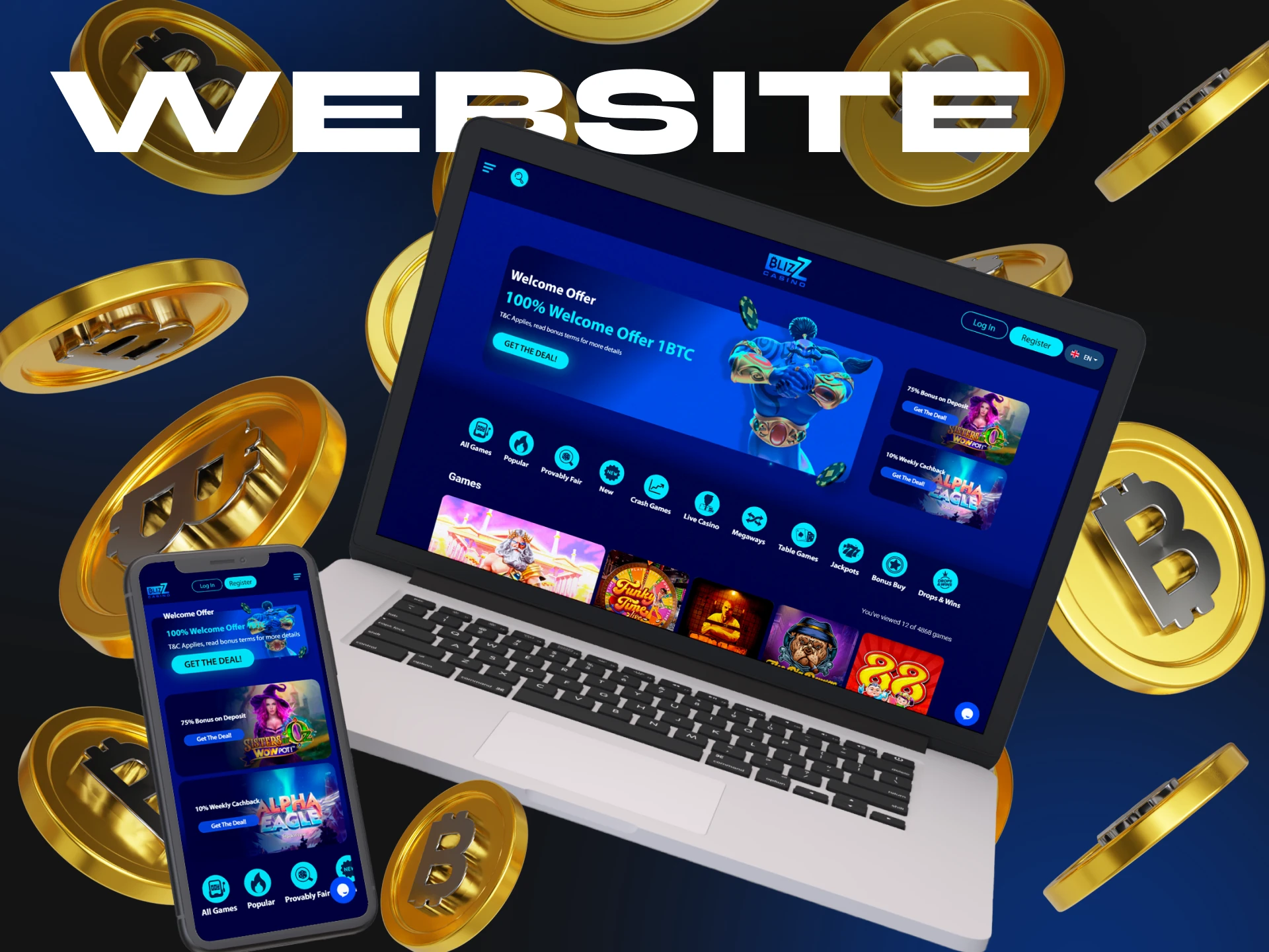 You can use the Blizz casino website not only on your computer, but also on your phone.
