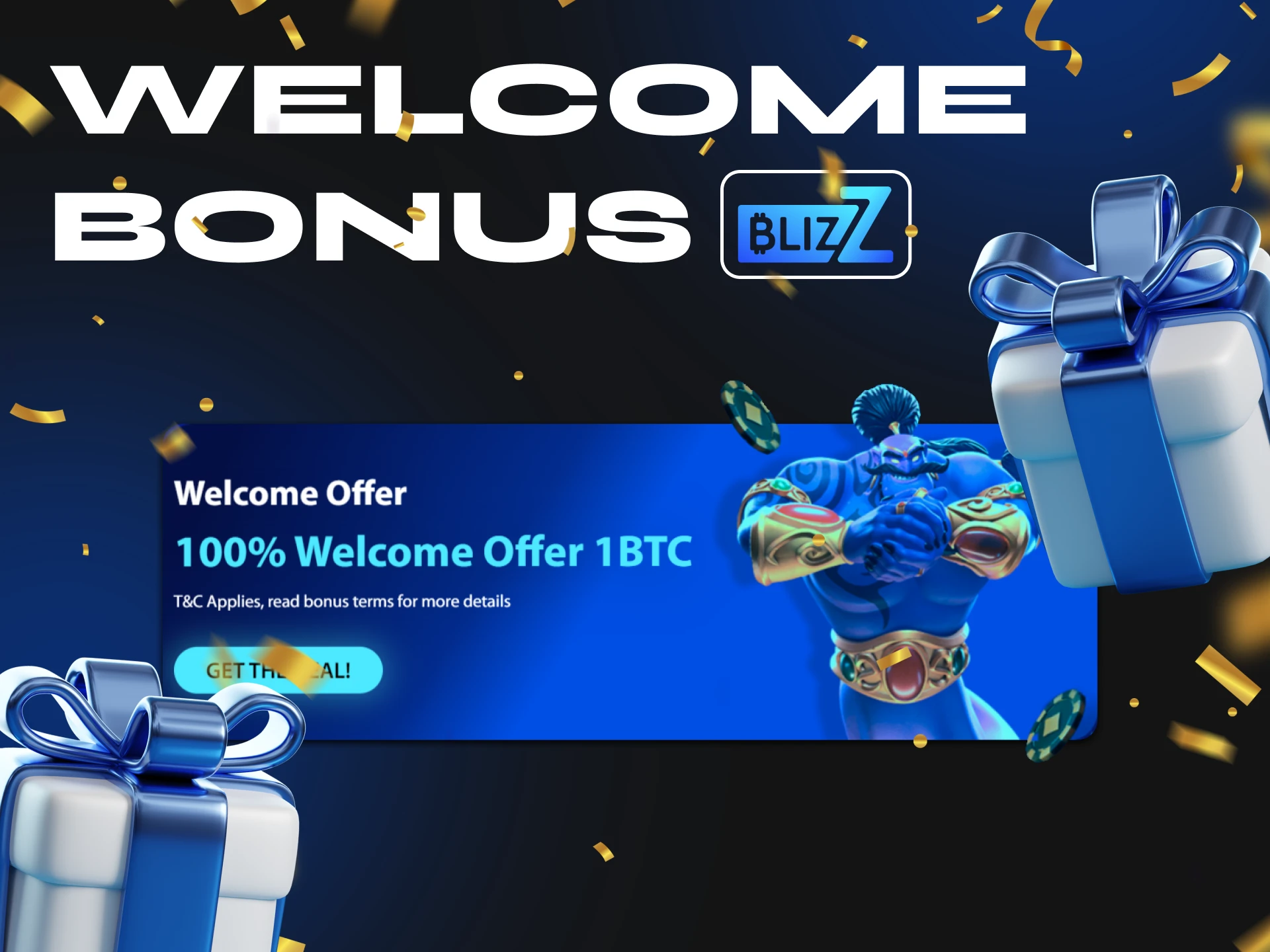 After your first deposit at Blizz Casino, you will receive a lucrative welcome bonus.