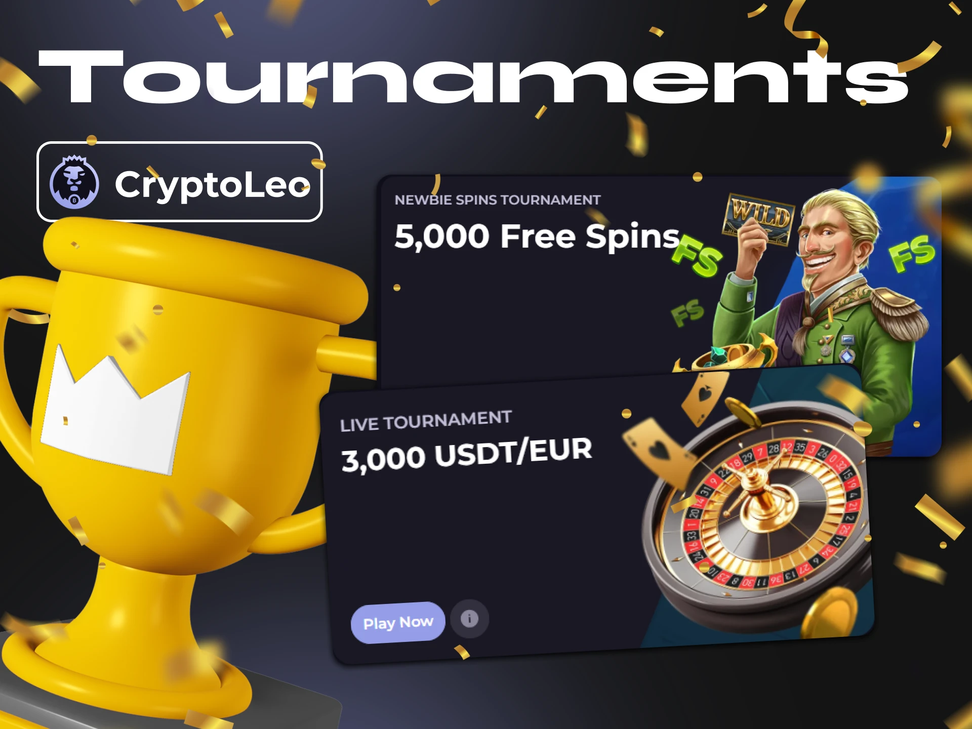 Participate in Cryptoleo tournaments and get nice prizes.