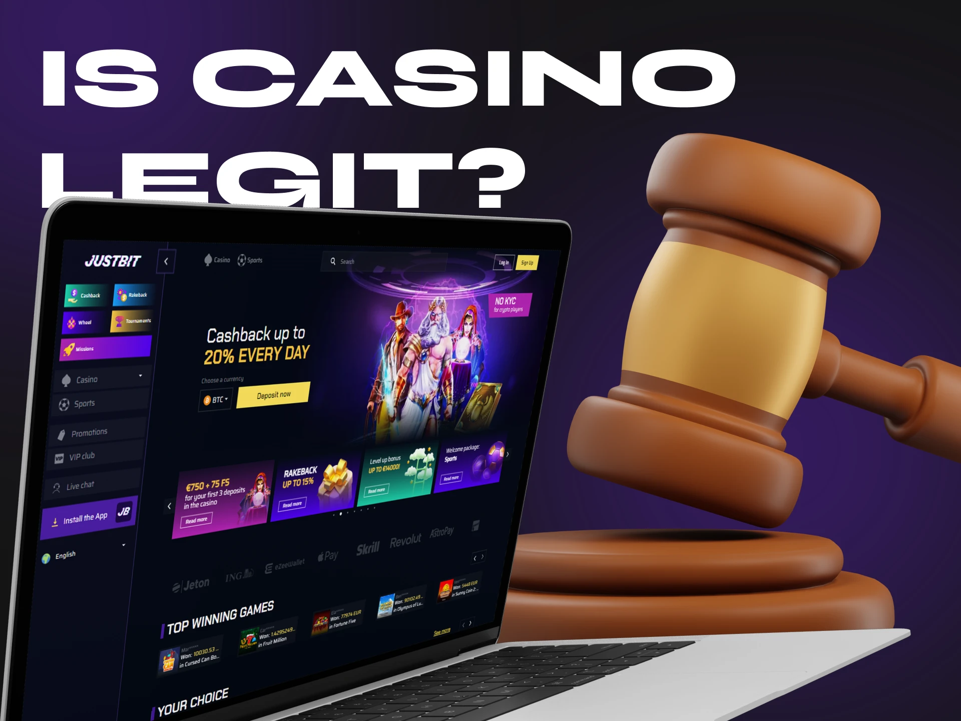Justbit Casino provides its users with a reliable gaming environment.