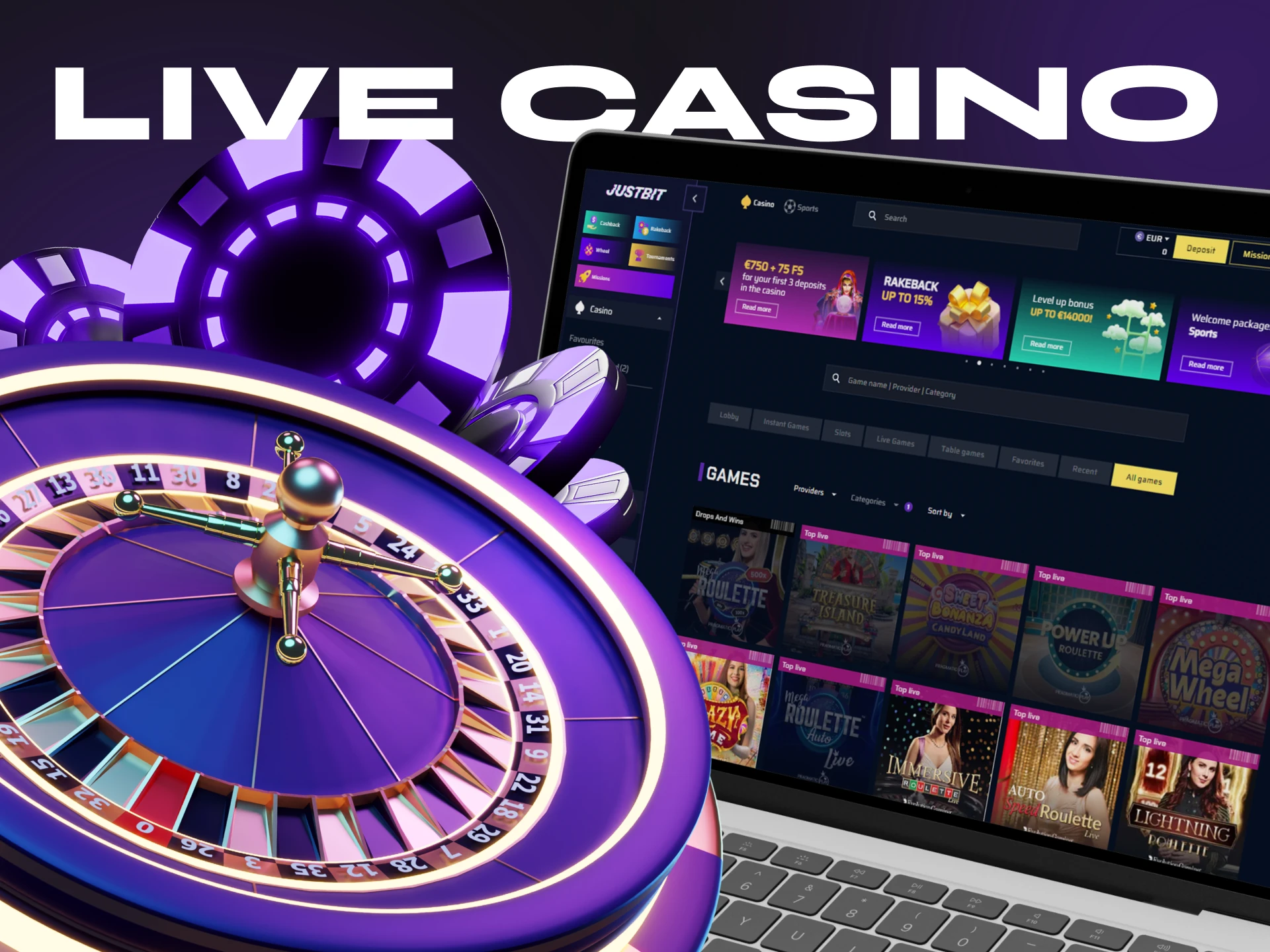Justbit is a great choice for live casino betting.