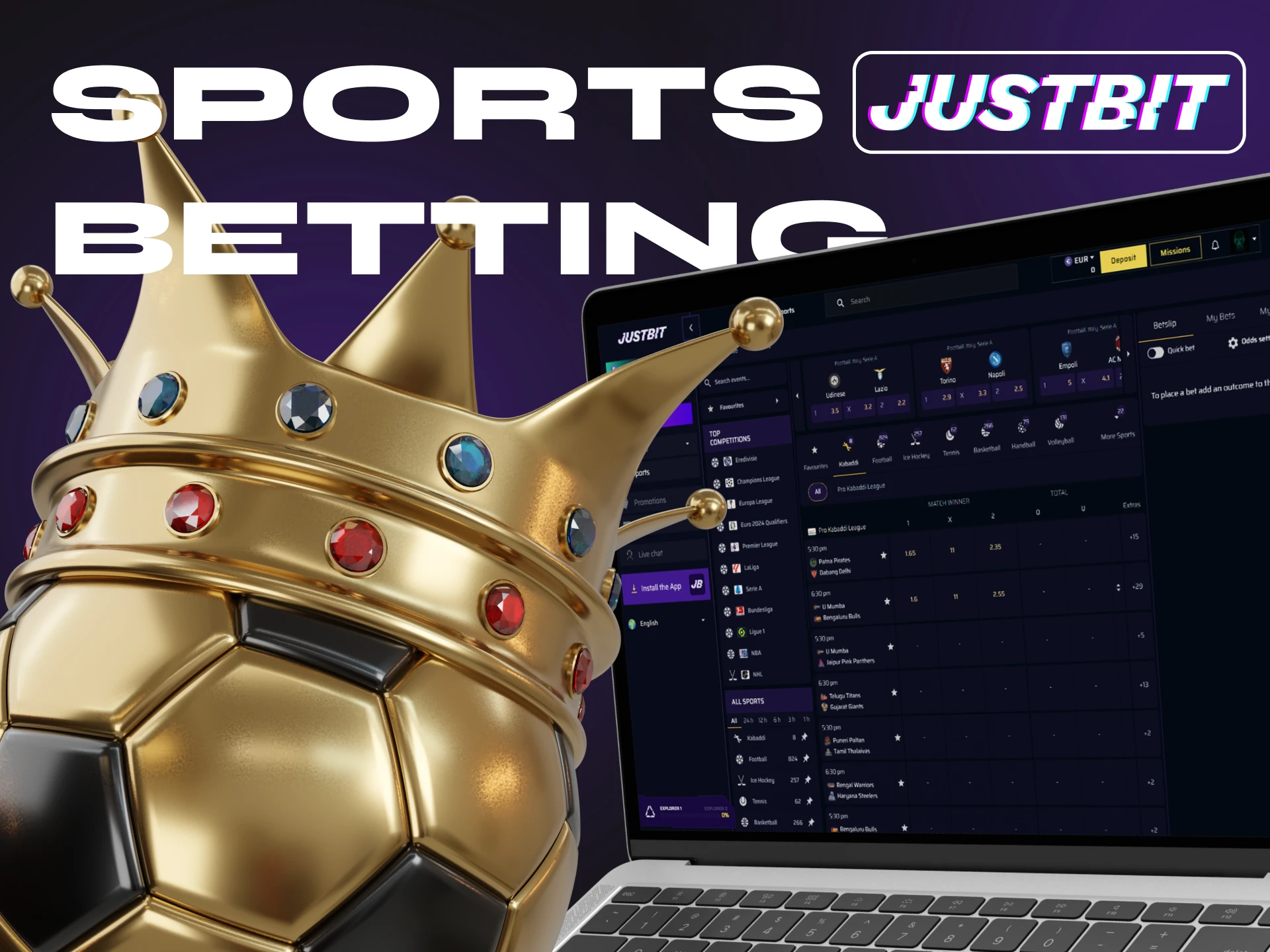 If you like to bet on sports, try Justbit crypto casino.