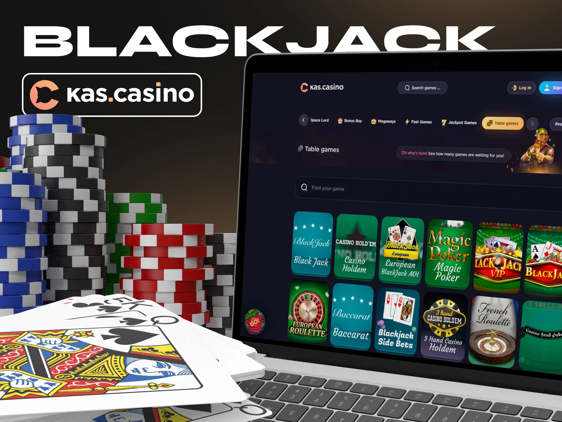 Play one of the most popular casino games, Blackjack, at Kas Casino.