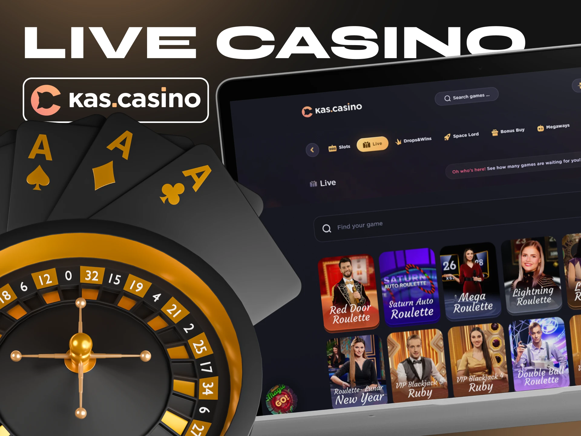 Kas Casino has a large Live Casino games section.