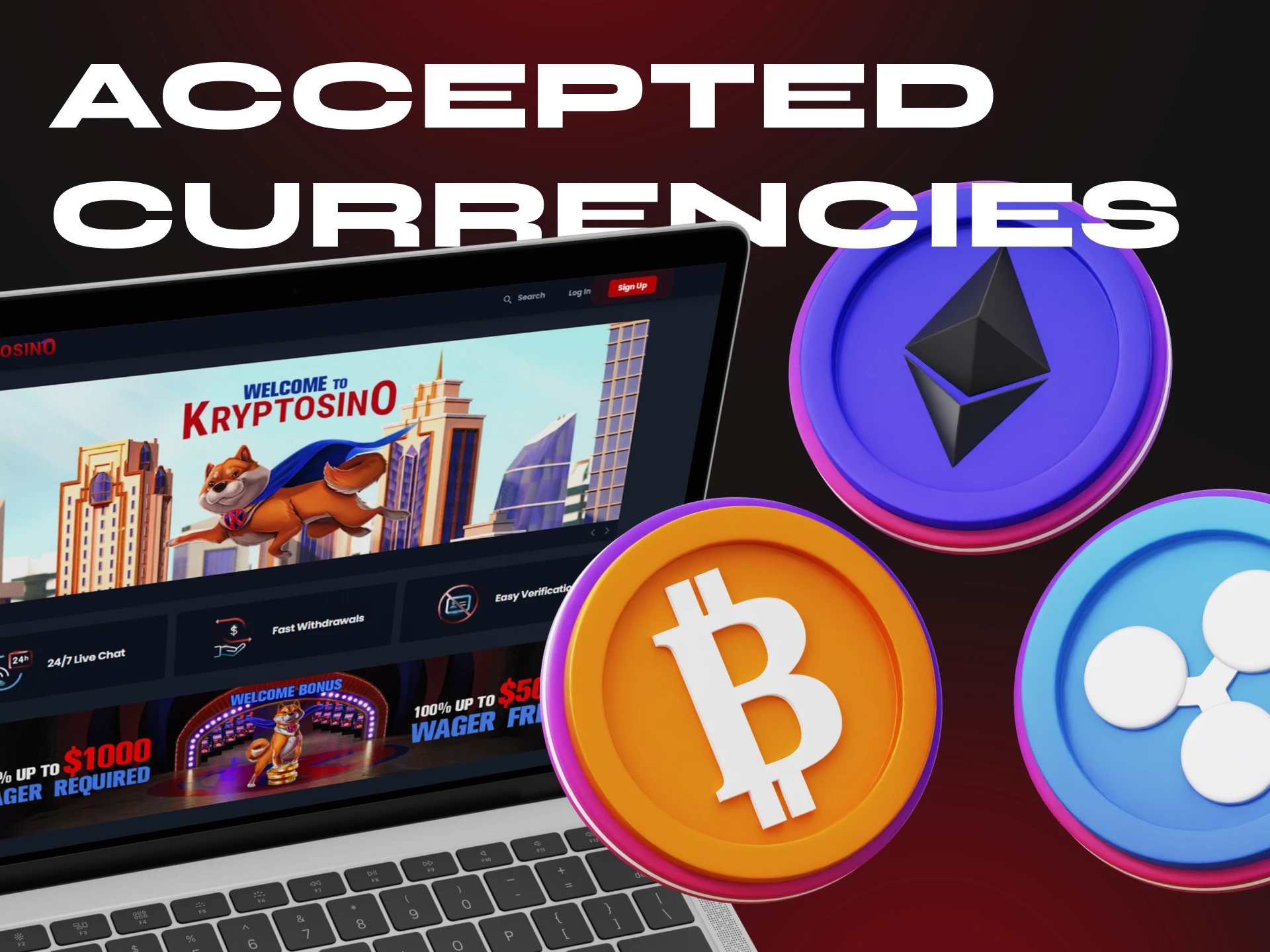 Find out what currencies are accepted at Kryptosino Casino.