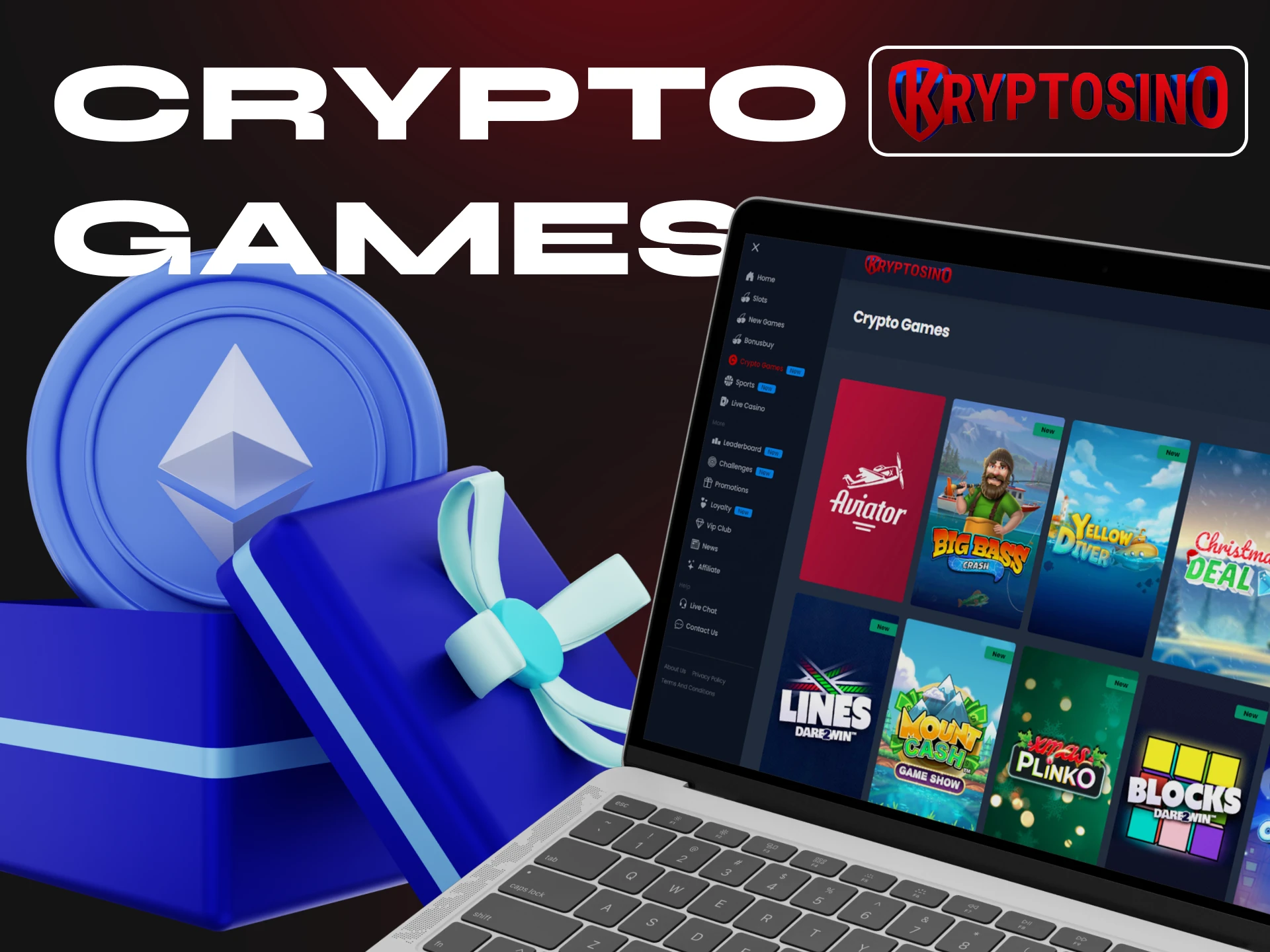 Play games for cryptocurrency at Kryptosino Casino.
