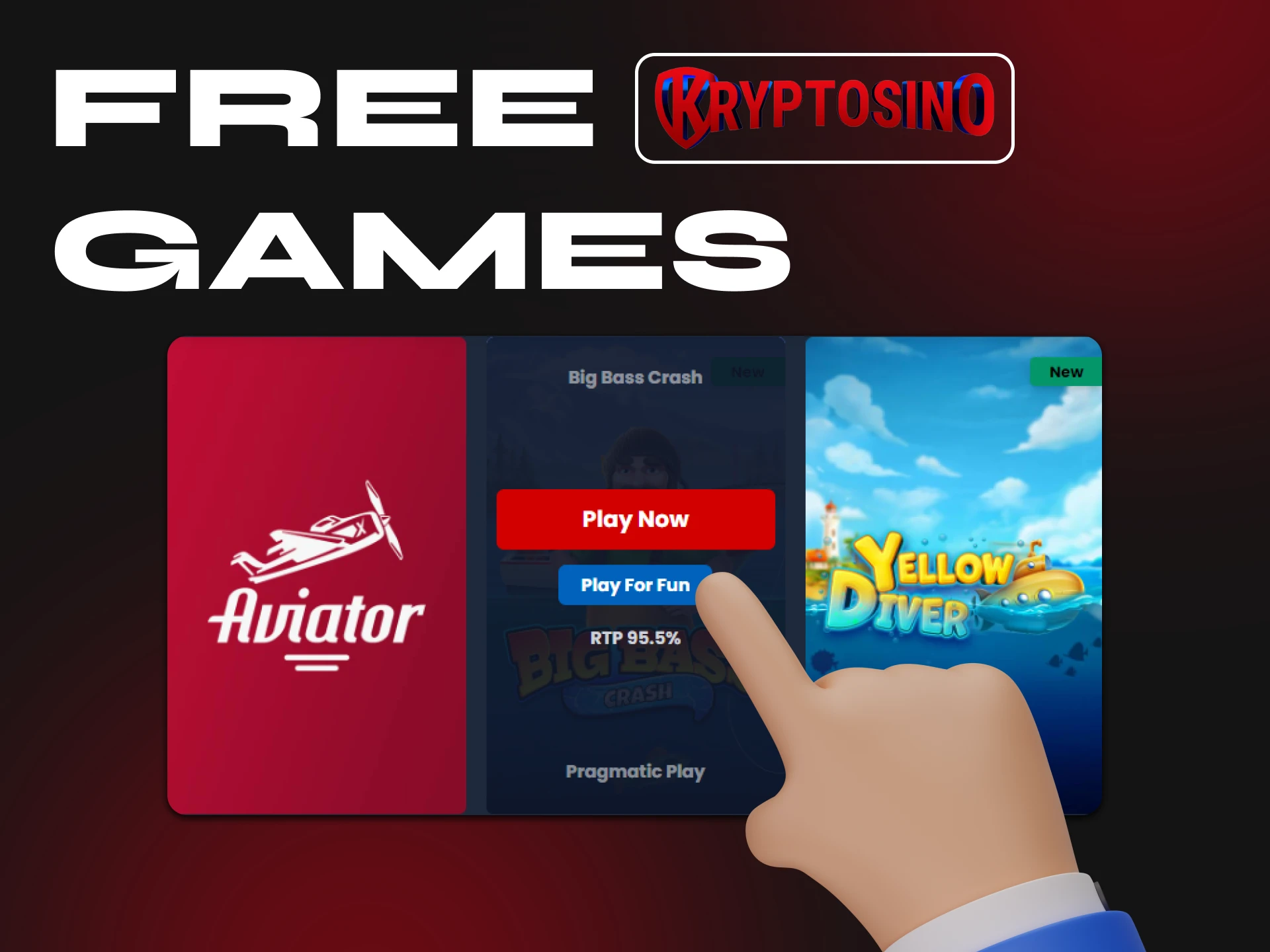 At Kryptosino you can play casino games for free.