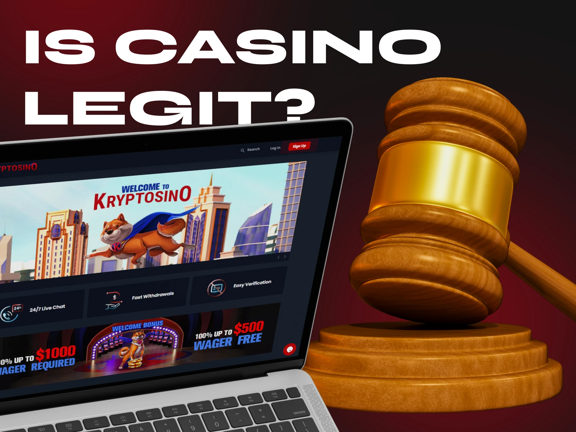 Placing bets at Kryptosino Casino is legal for its users.