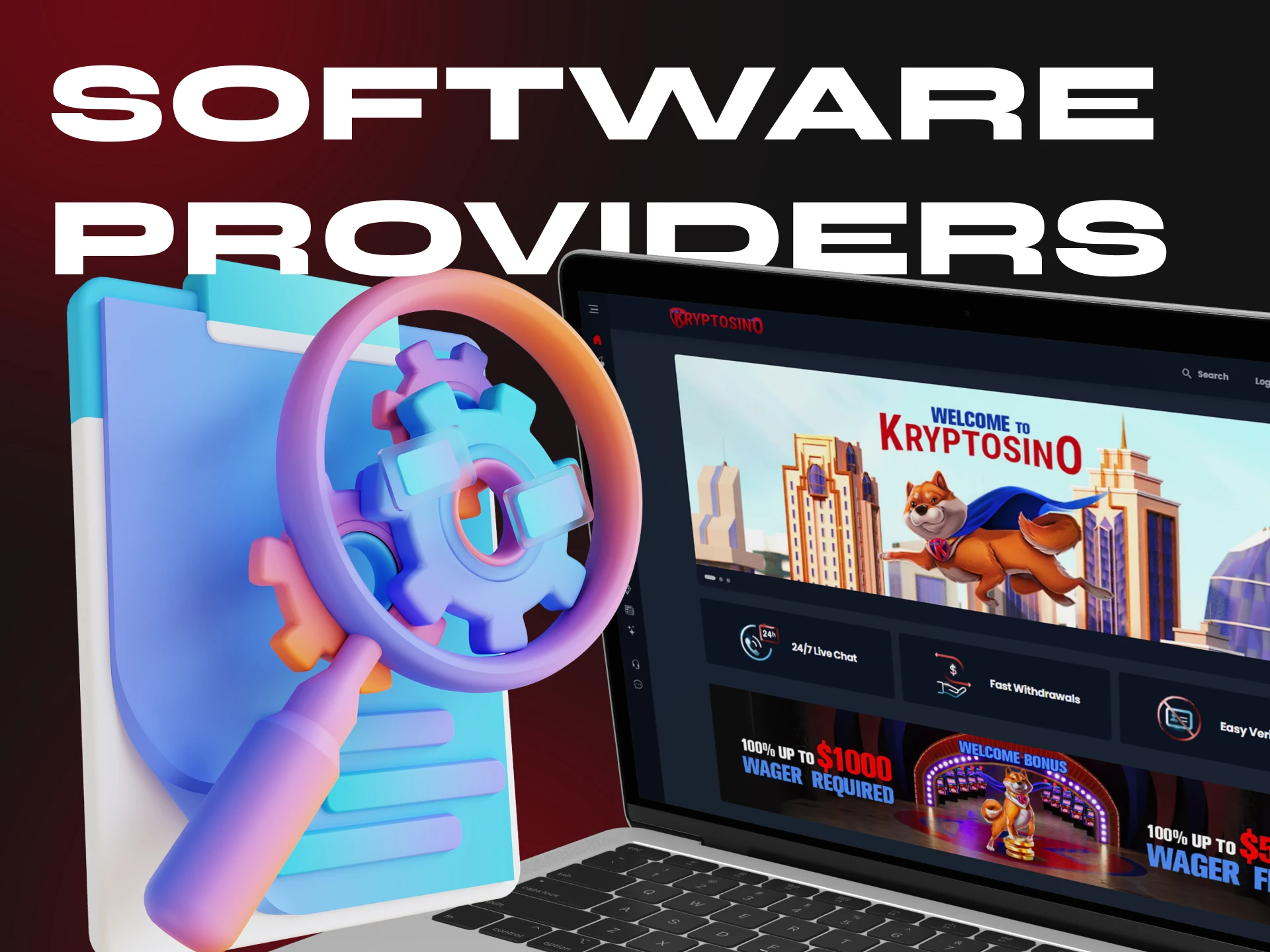 Find out which software providers work with Kryptosino crypto casino.