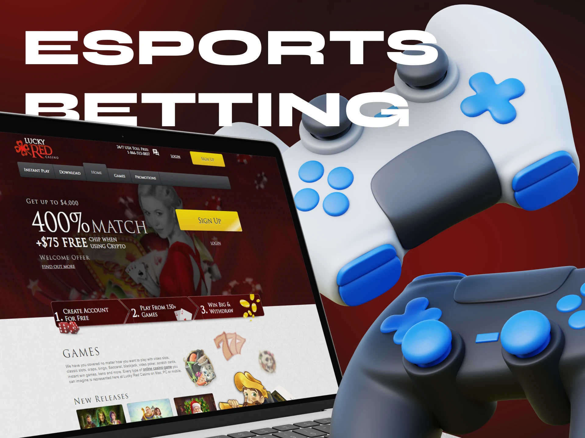 Unfortunately, LuckyRed Casino does not have an eSports betting section.