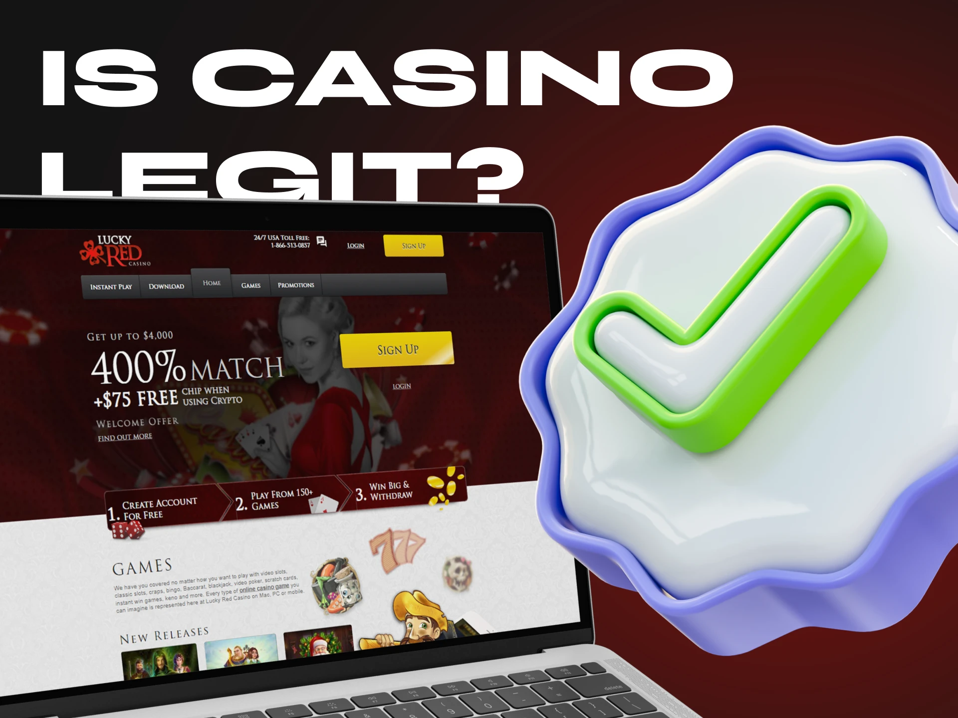 LuckyRed Casino is one of the most reputable online casinos and is completely legal.