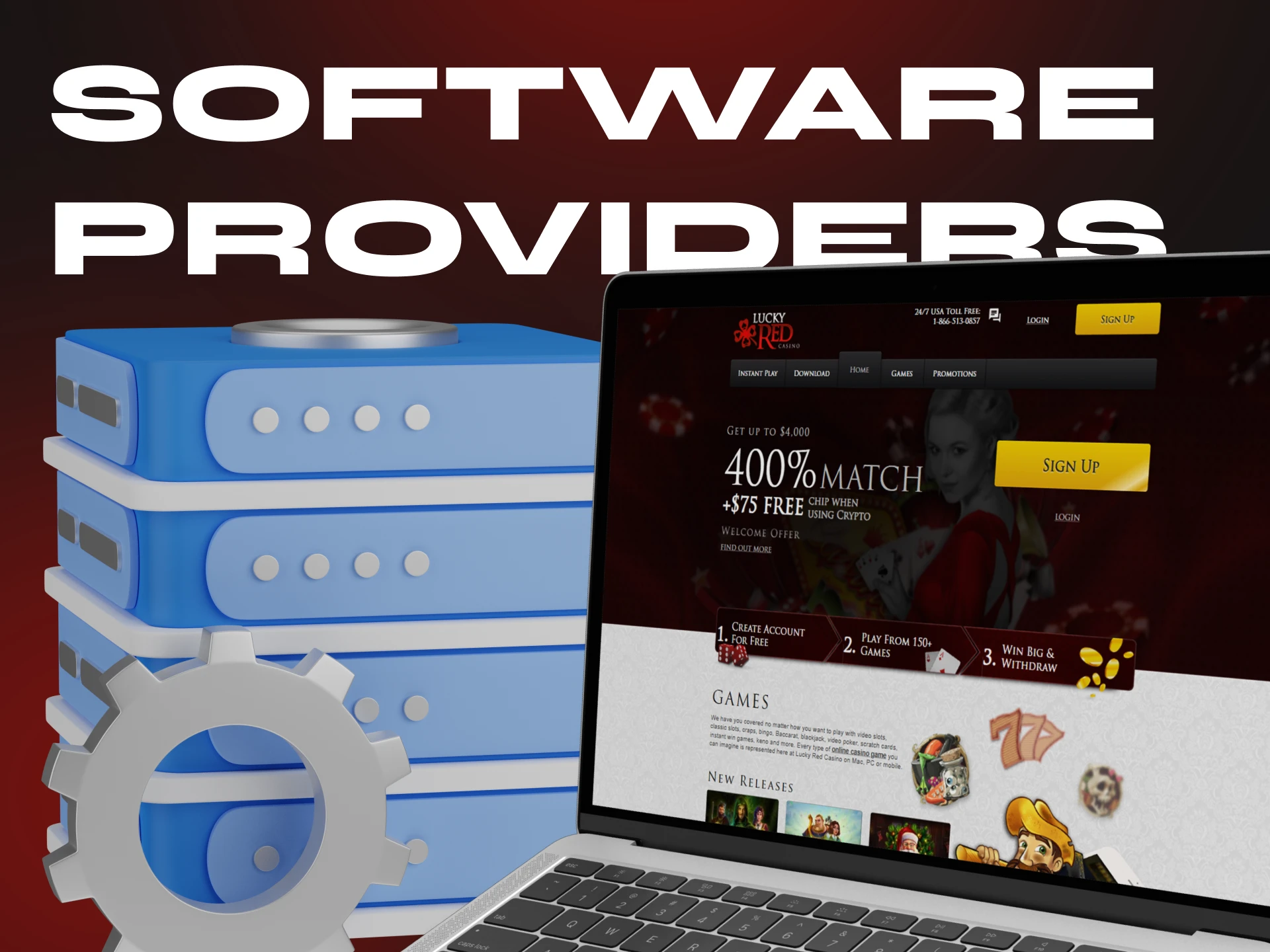 Many well-known software providers supply LuckyRed with casino games.