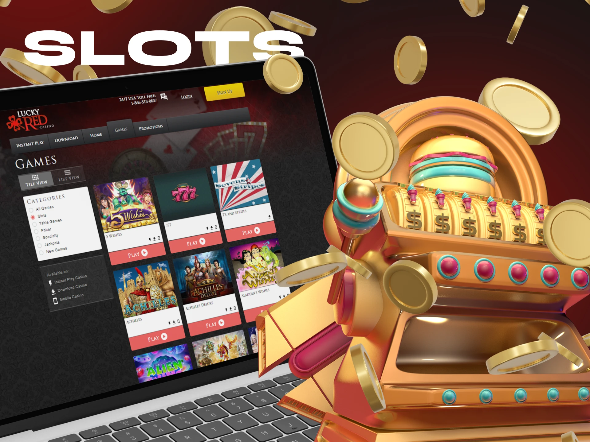 LuckyRed Casino offers a wide selection of slots games.