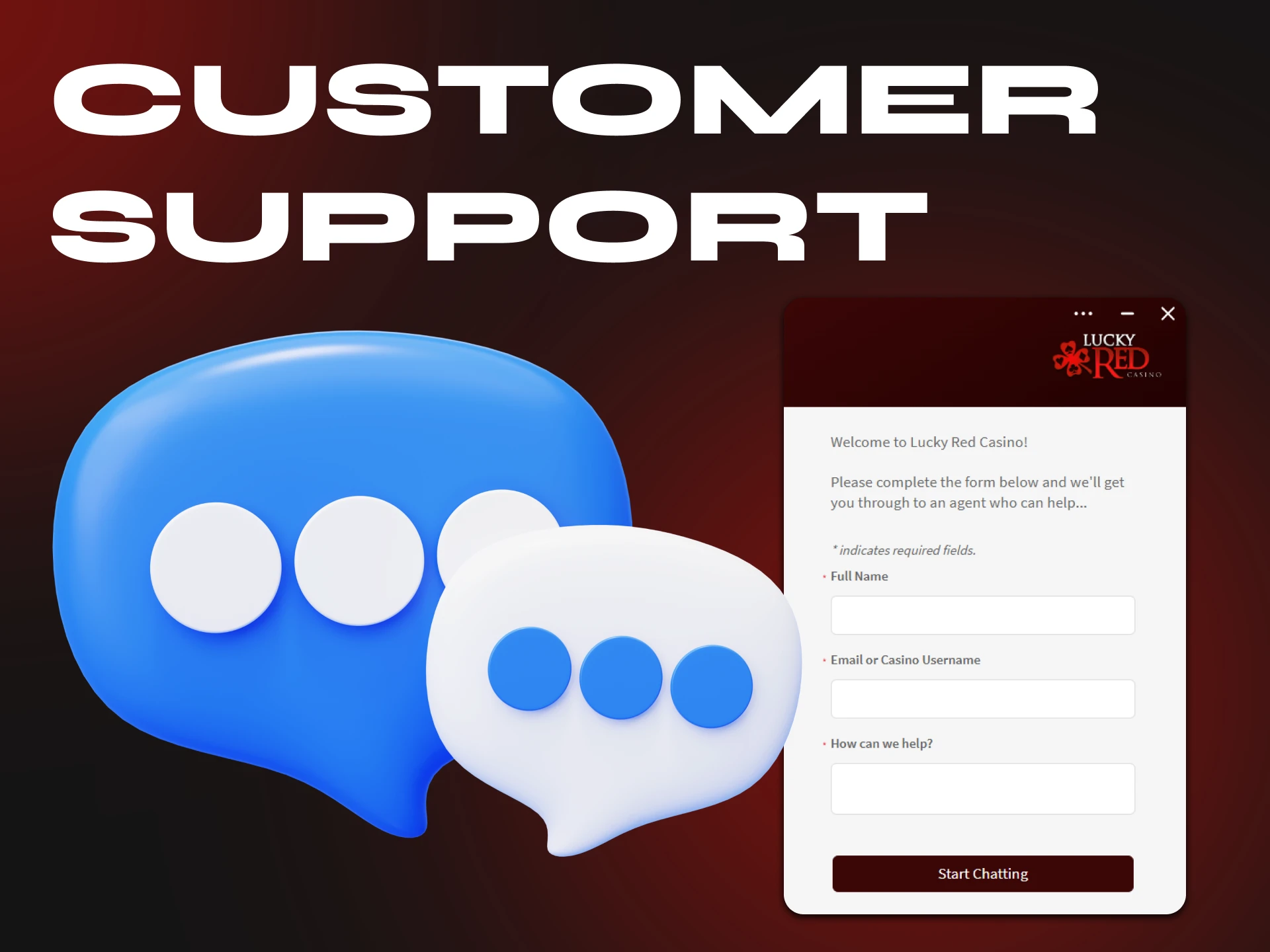LuckyRed Casino offers its users many ways to contact customer support.