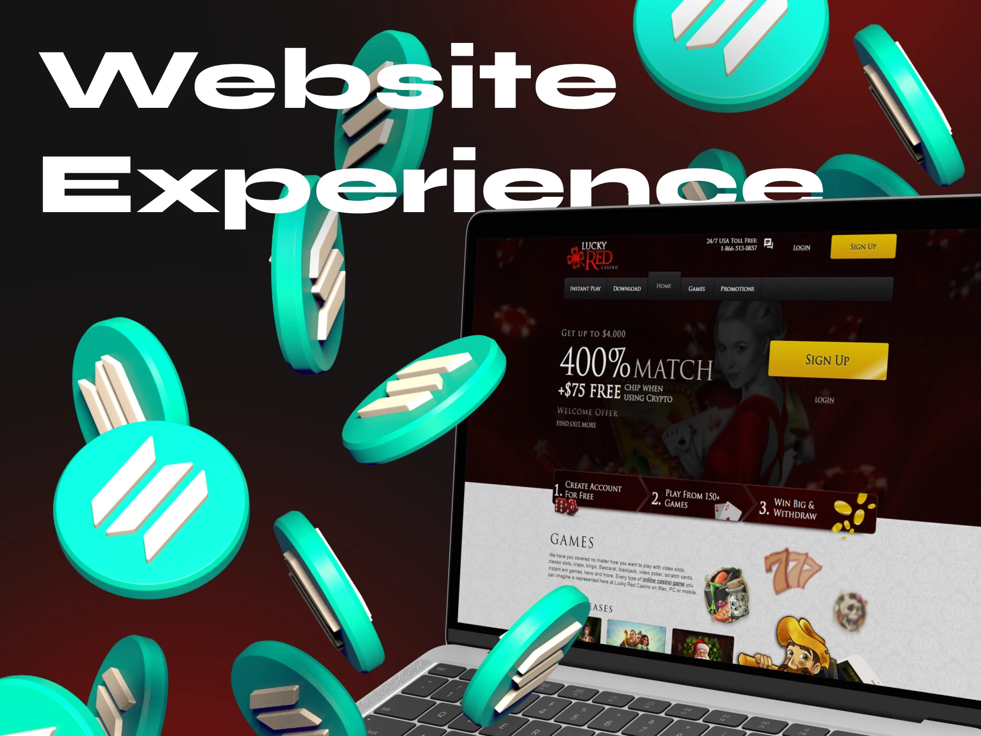 LuckyRed Casino has a convenient and user-friendly website.