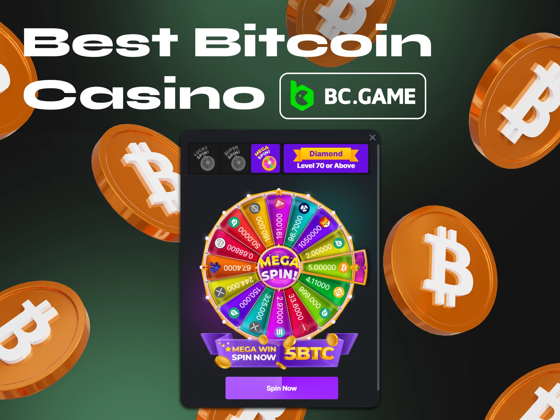 Spin the lucky wheel in BC.Game for free.