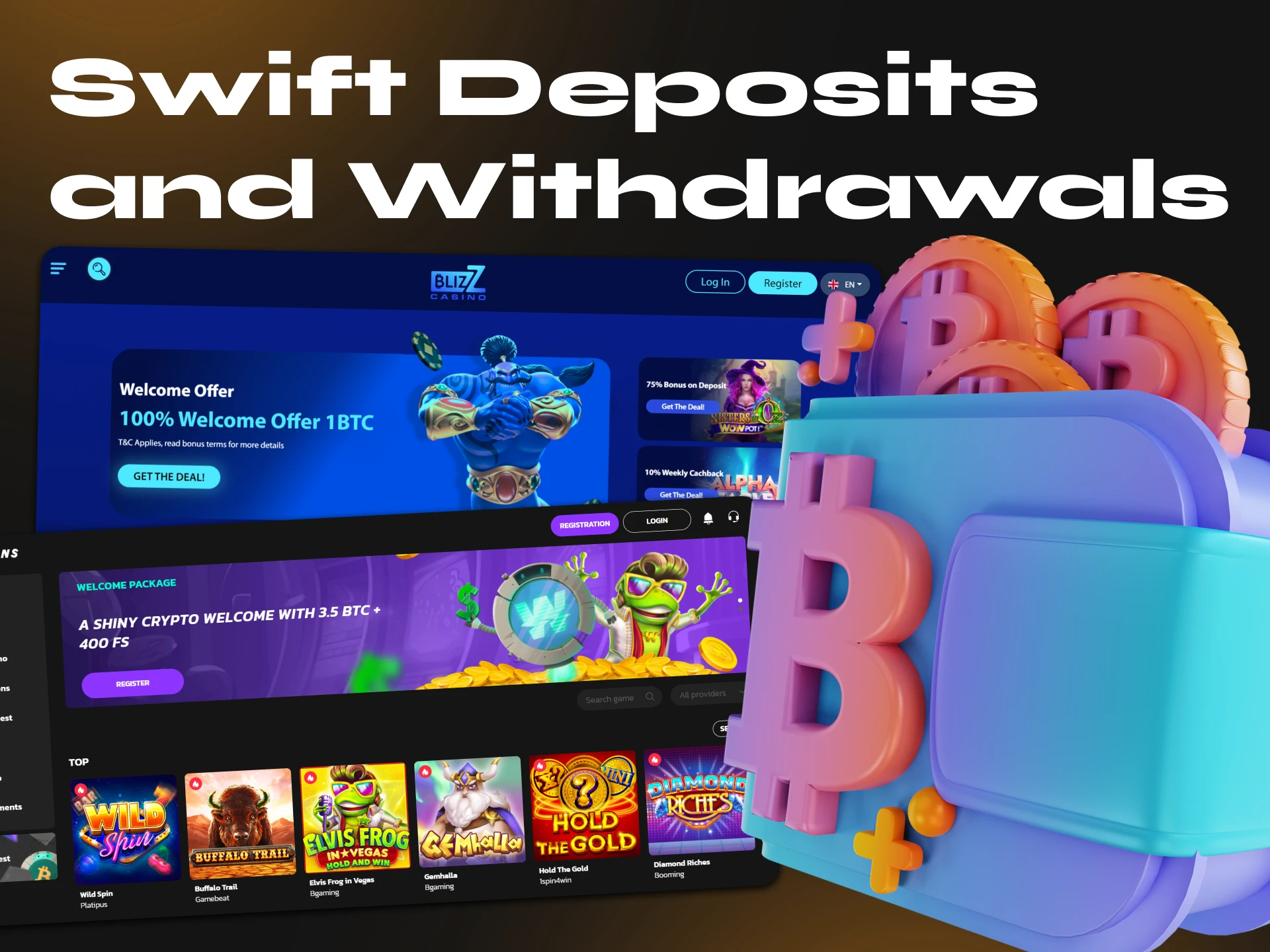 Bitcoin Cash allows you to quickly deposit and withdraw money.