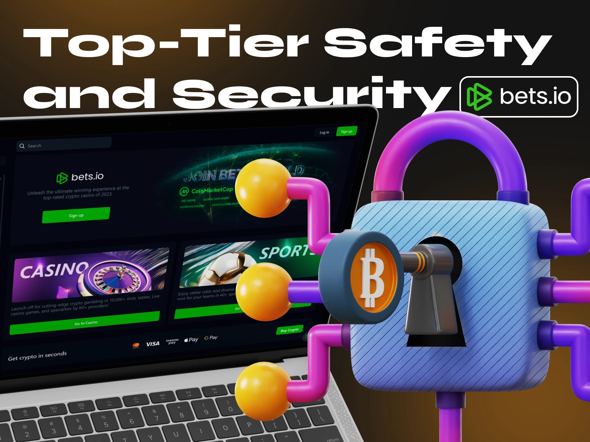 Crypto casino Bets.io ensures its users the security of their data.