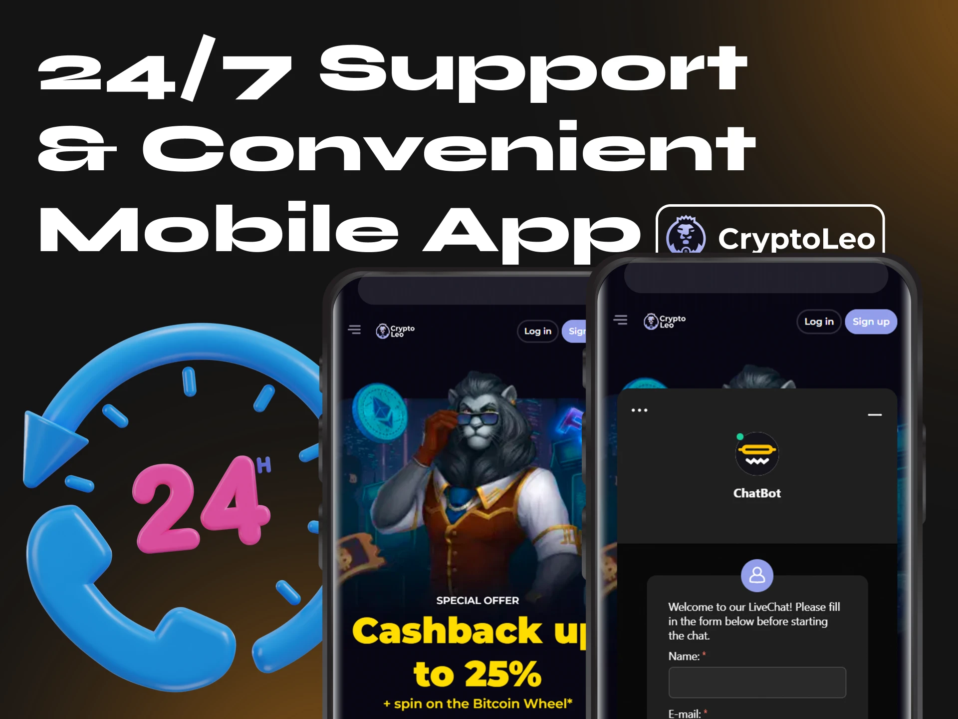 Play at Cryptoleo crypto casino using a convenient mobile app.