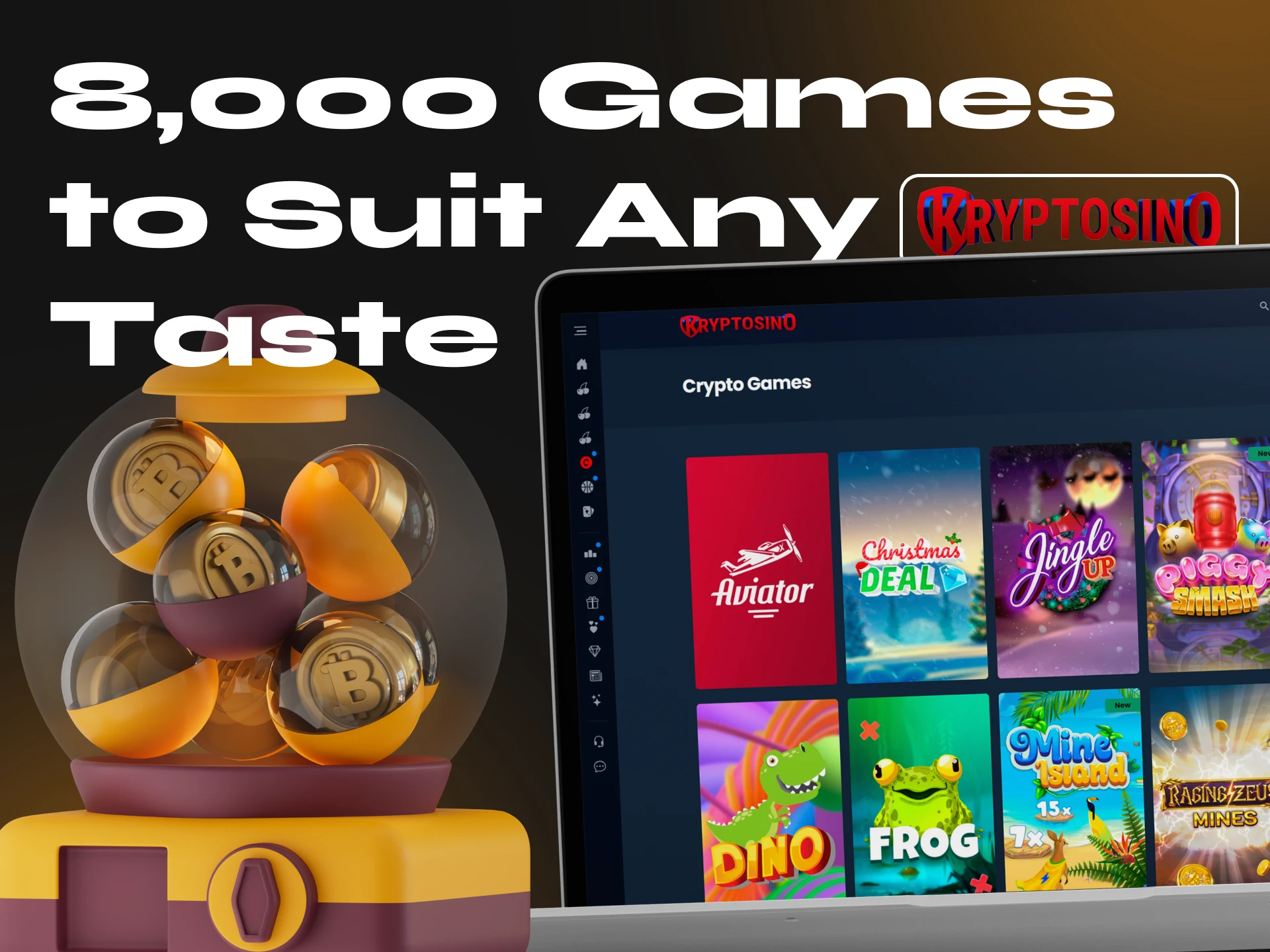 Play the most popular crypto games at Kryptosino Casino.