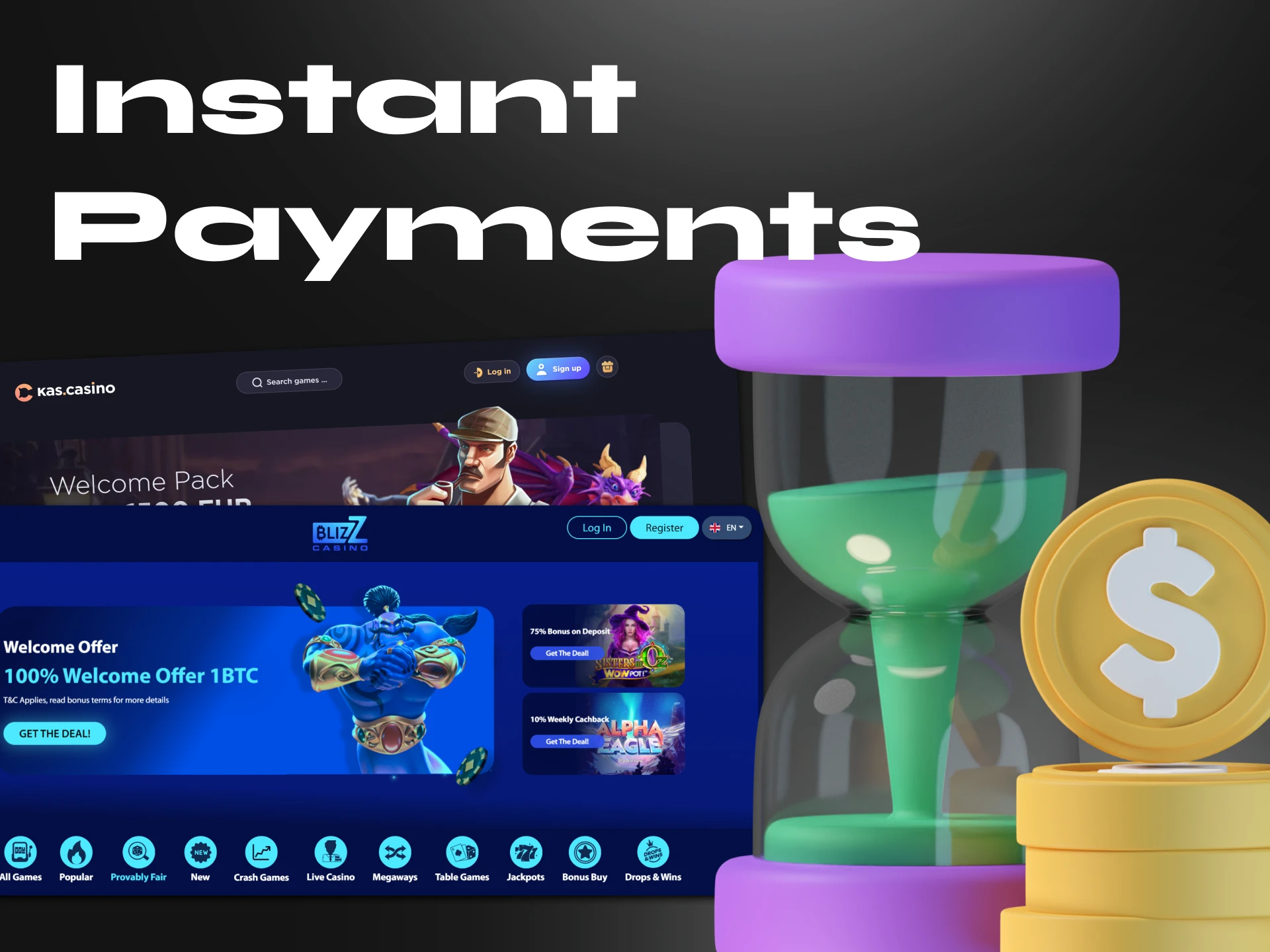 At Ethereum casino, you won't have to wait long for withdrawals.