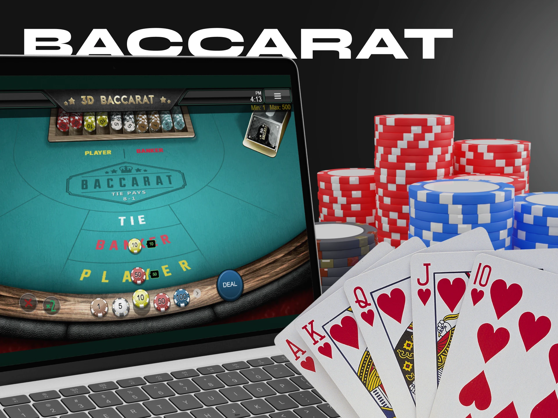 Place bets using ethereum while playing baccarat.